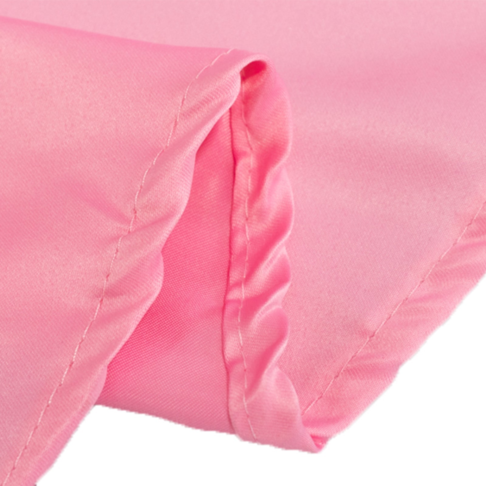 Lamour Satin 120 Round Tablecloth Pink - Seamless Table Cover with Soft Tempered Sheen