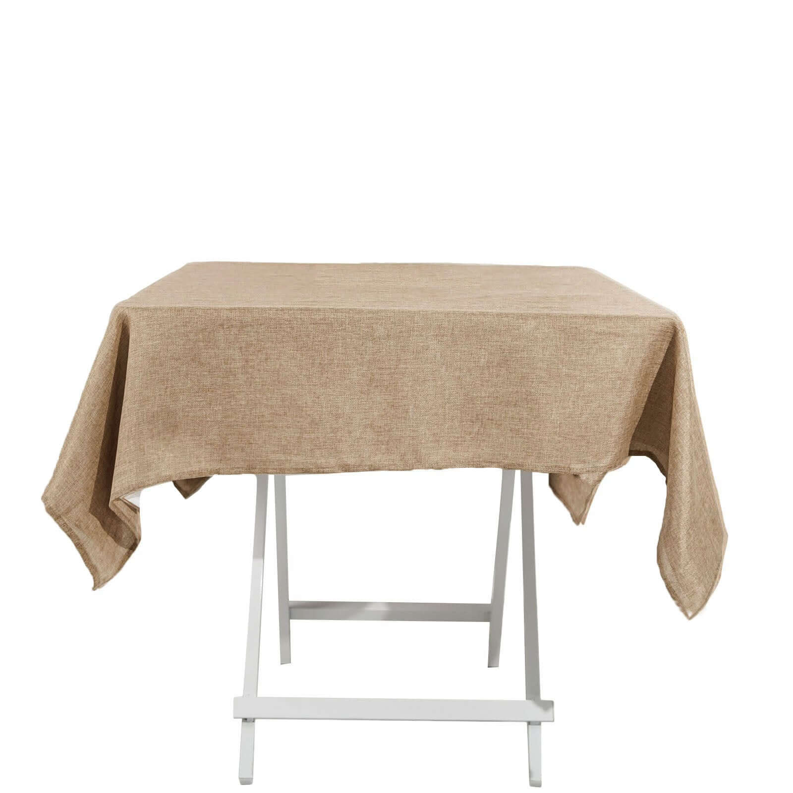 Faux Burlap Jute 54x54 Square Tablecloth Natural - Rustic Event Table Linen