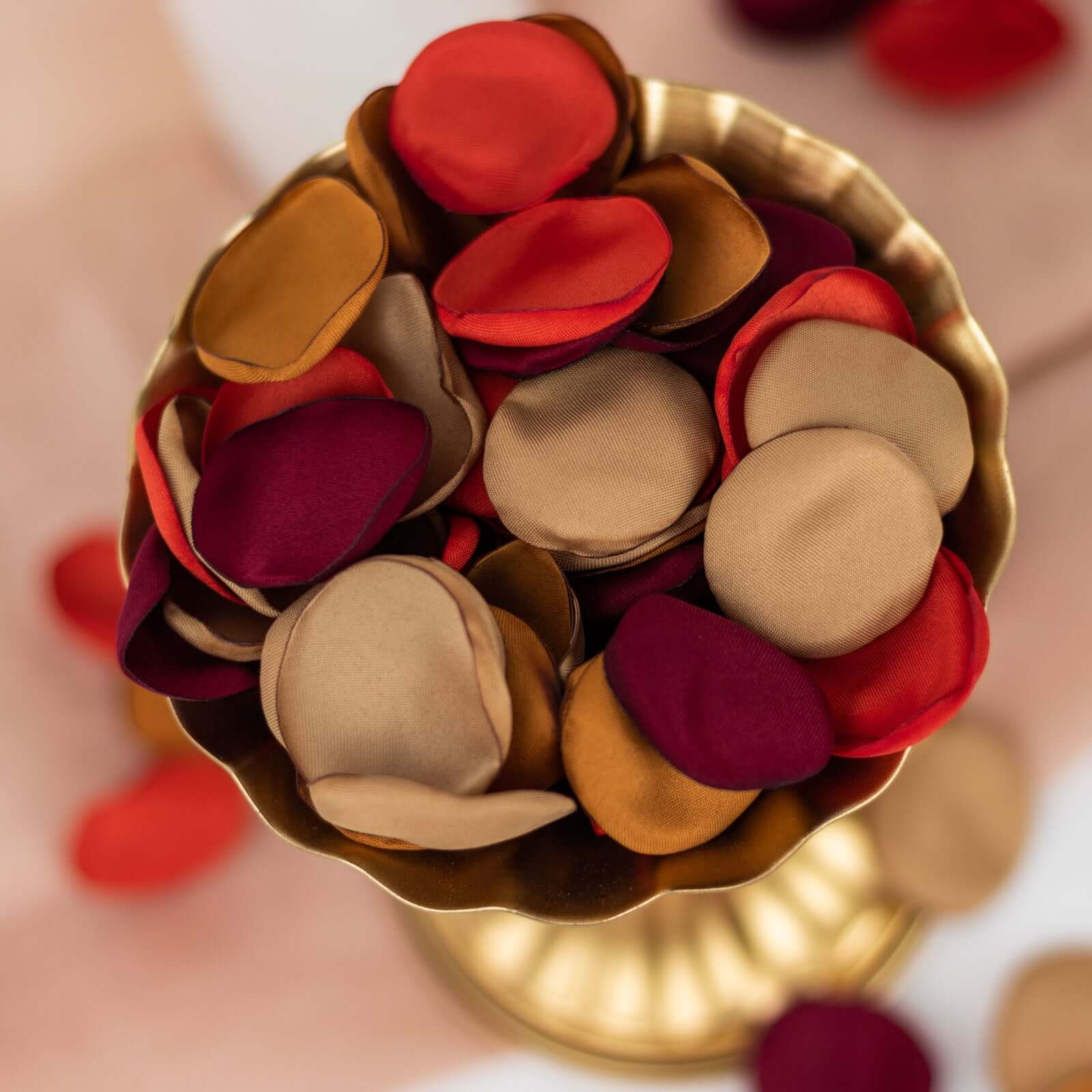 400-Pack Rose Petals Life-Like Flower Confetti Terracotta Mix Matte Silk Round - Decorative Event Table Scatters 2