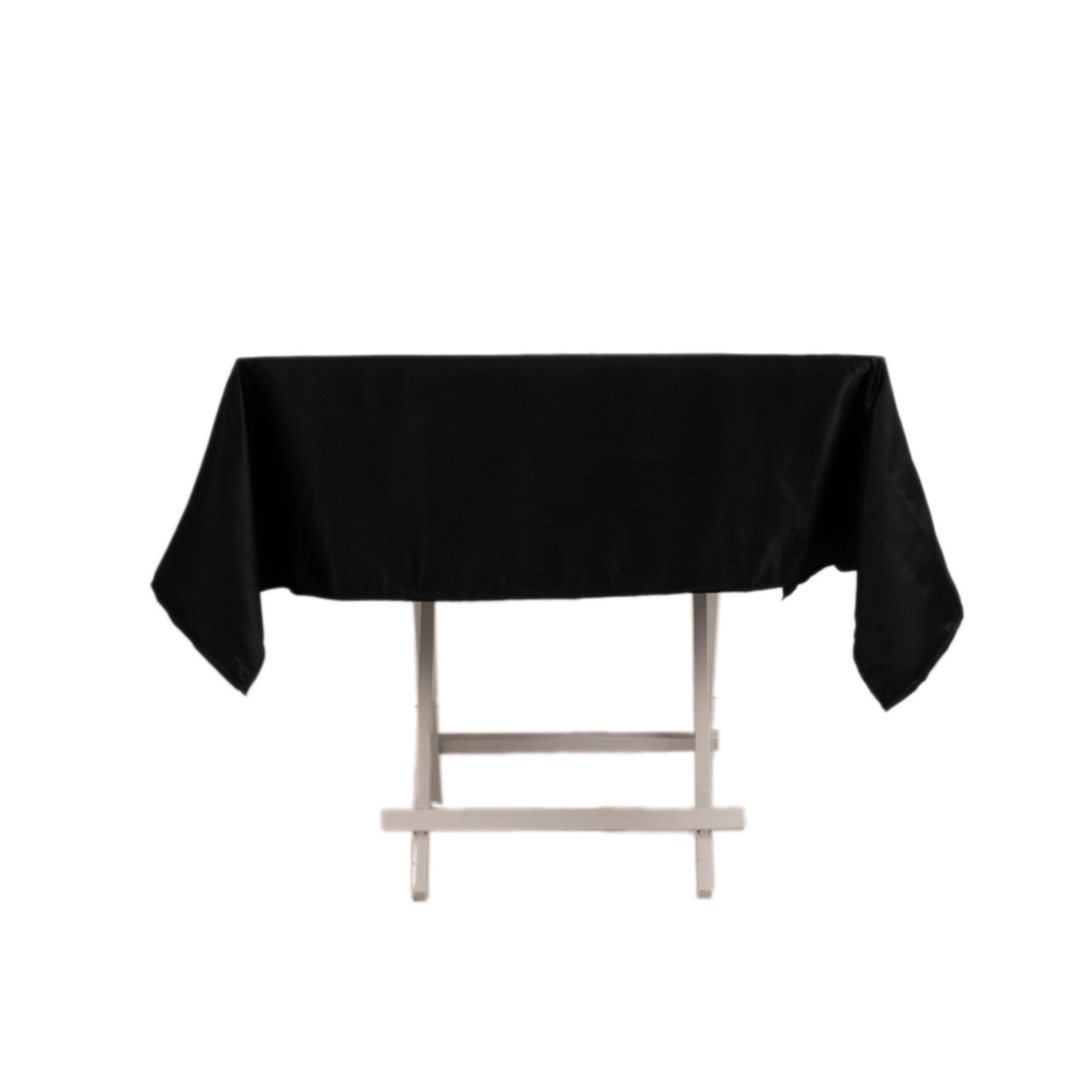 Lamour Satin 54x54 Square Tablecloth Black - Durable & Silk-Like Table Cover for Weddings & Parties