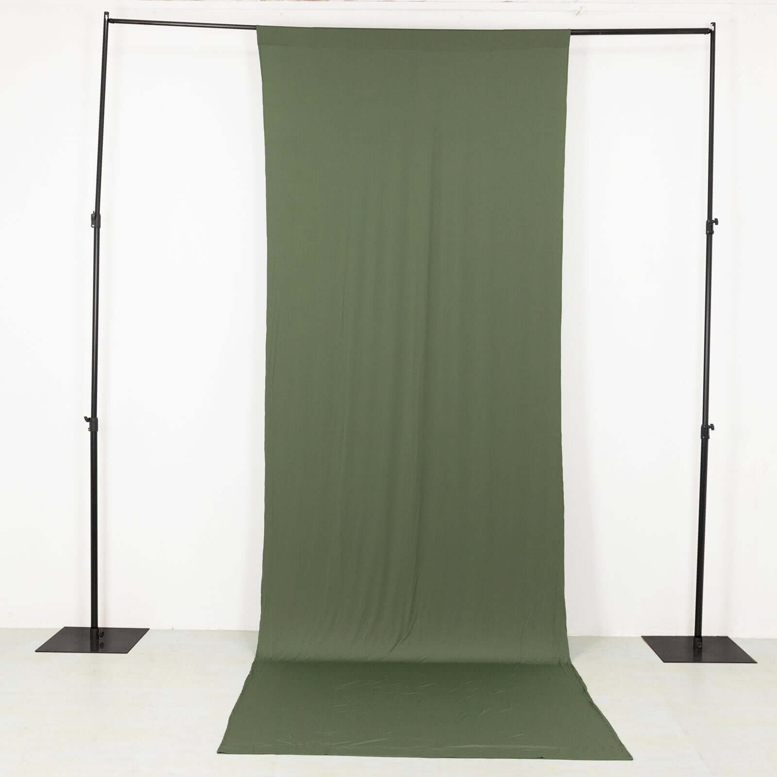 Dusty Sage Green 4-Way Stretch Spandex Event Curtain Drapes, Wrinkle Free Backdrop Event Panel with Rod Pockets - 5ftx14ft