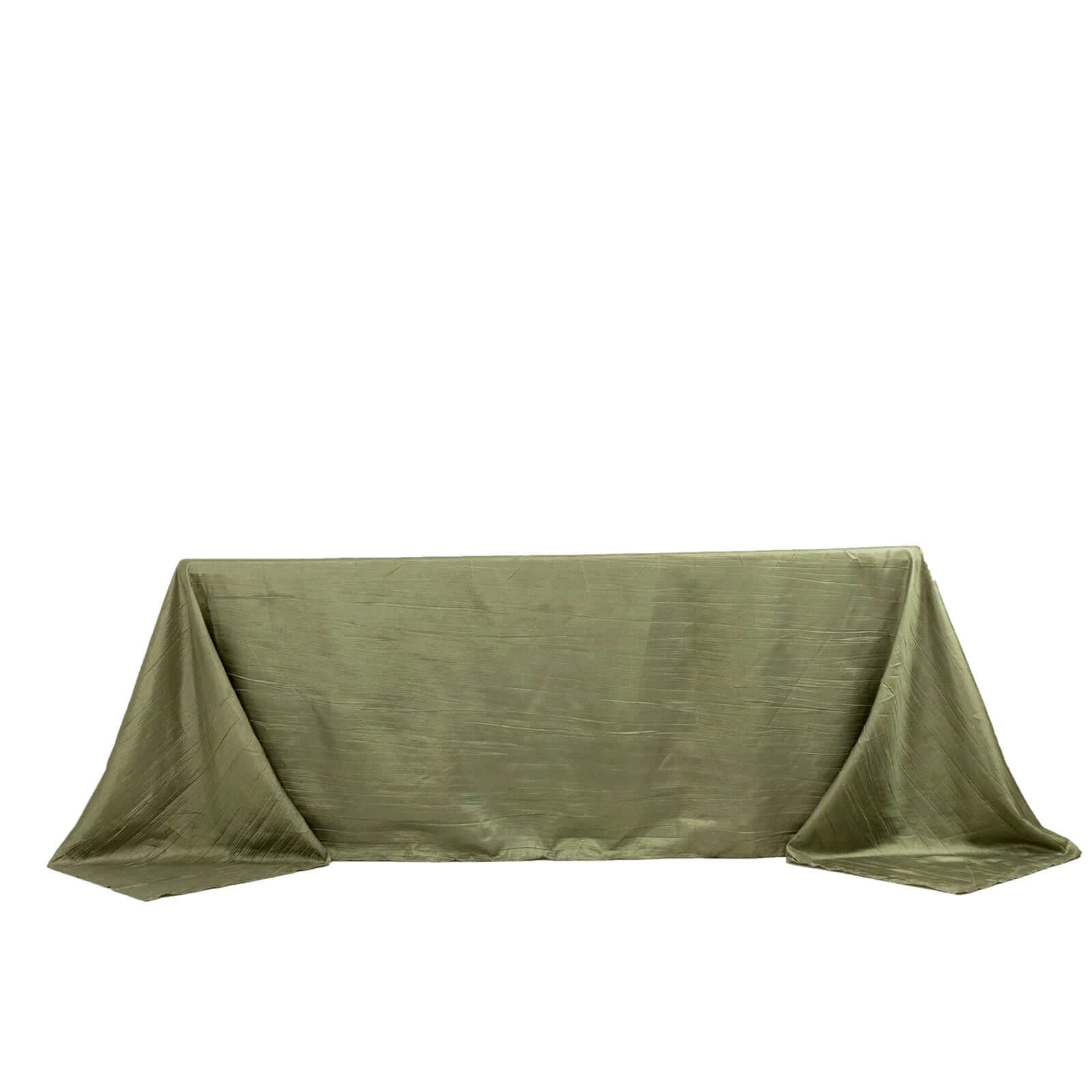 Taffeta 90x132 Rectangle Tablecloth Dusty Sage Green - Seamless Accordion Crinkle Table Cover