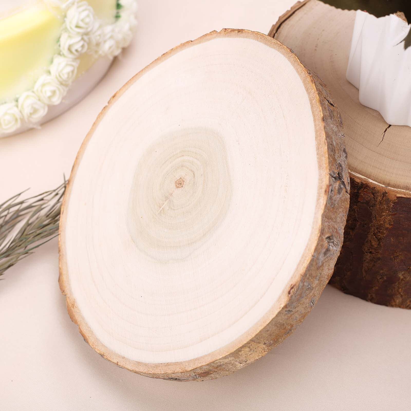 Rustic Poplar Wood Slices Round - Versatile Centerpieces for Tablescapes 9 Dia