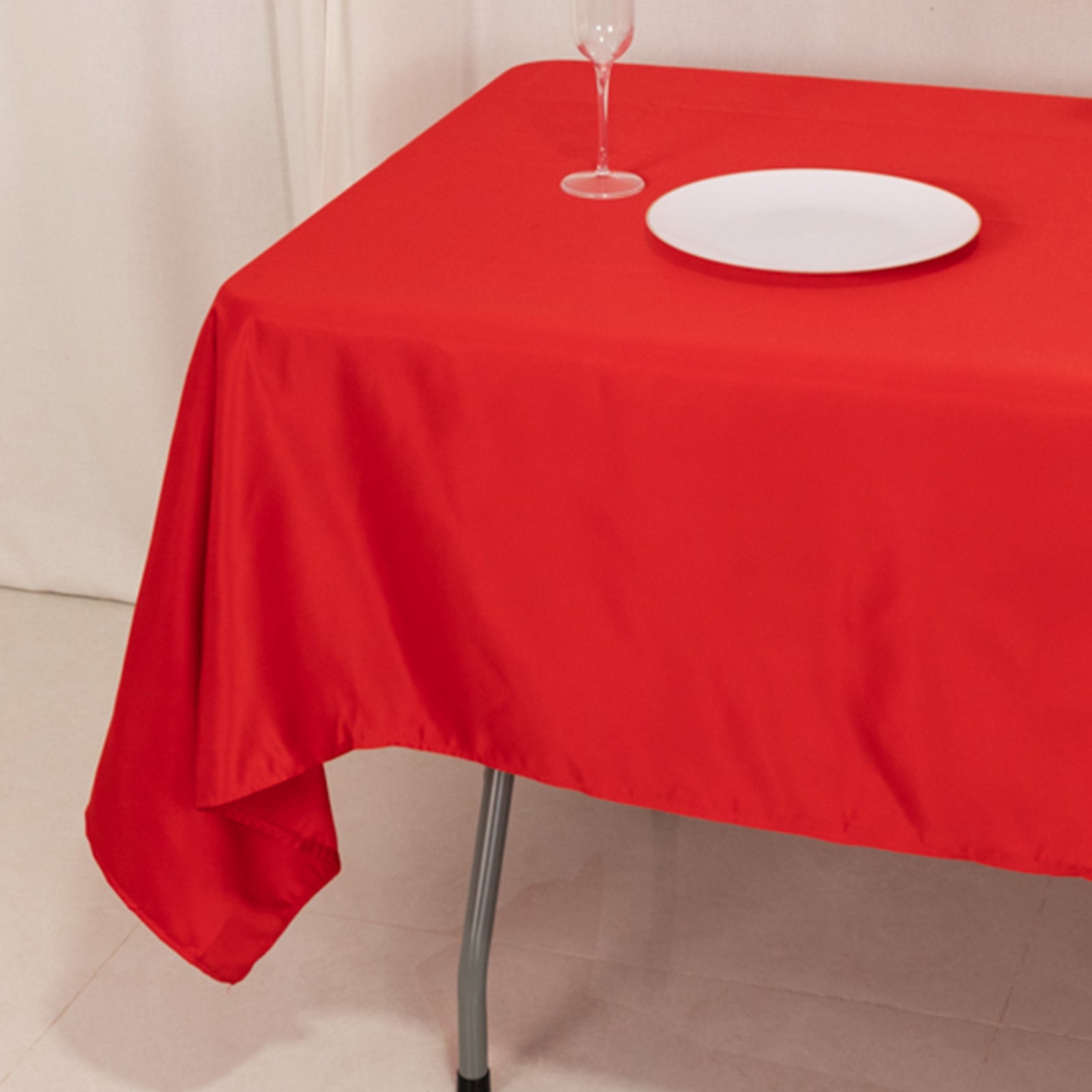 Lamour Satin 60x102 Rectangle Tablecloth Red - Durable & Silky Soft Feel Table Cover