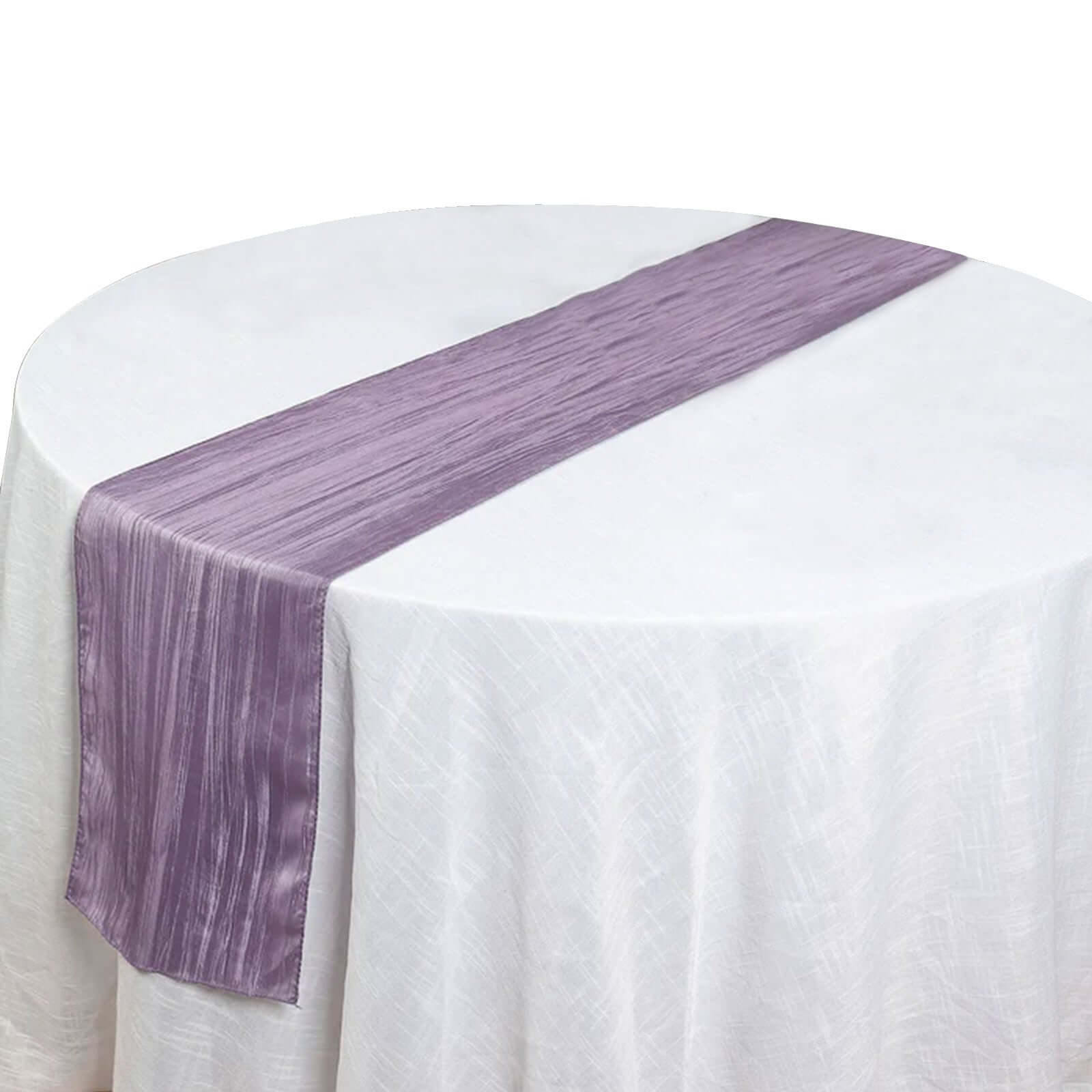 Taffeta 12x108 Table Runner Violet Amethyst - Accordion Crinkle Design