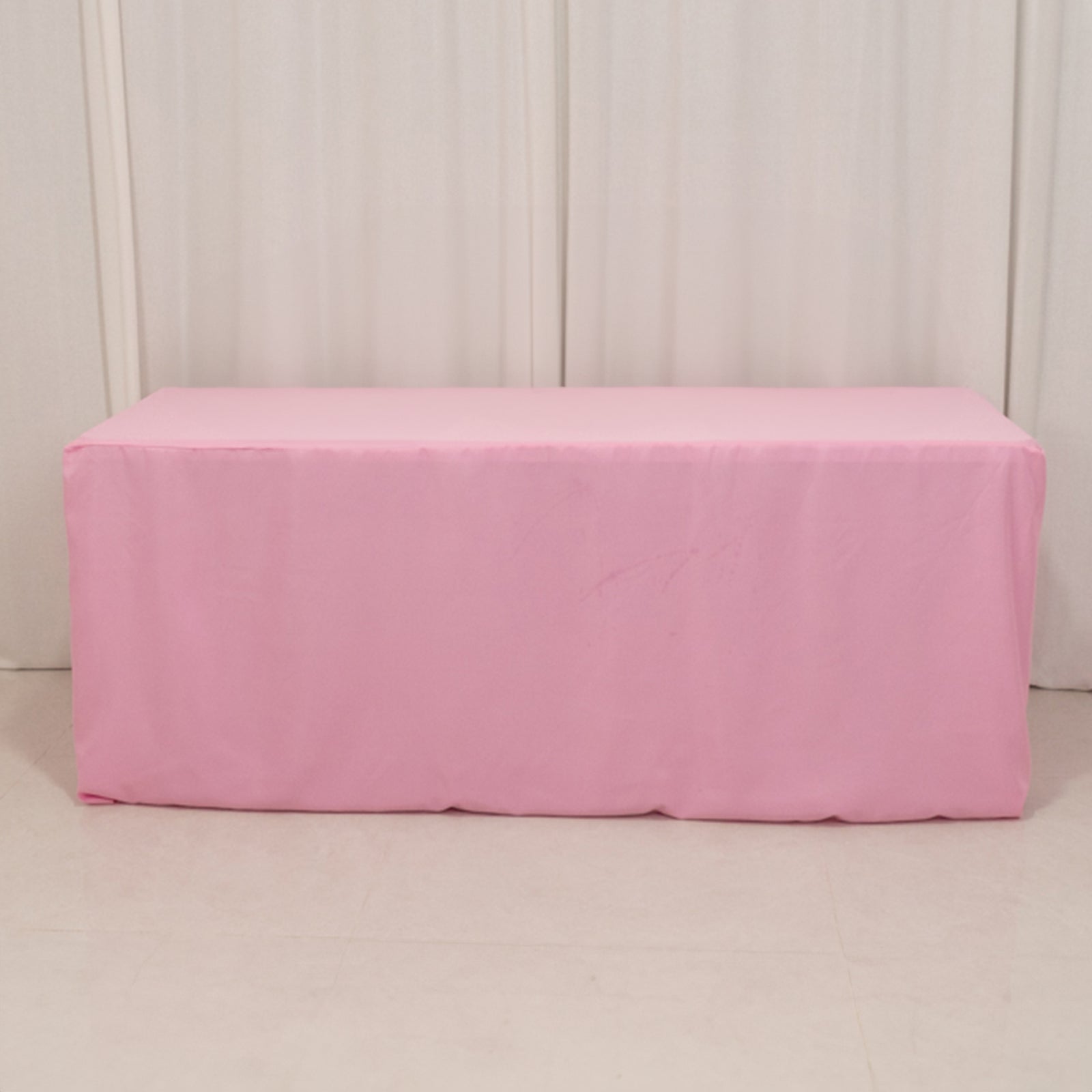 Fitted Polyester 72x30 Rectangle Tablecloth Pink - Durable and Easy to Maintain Table Cover