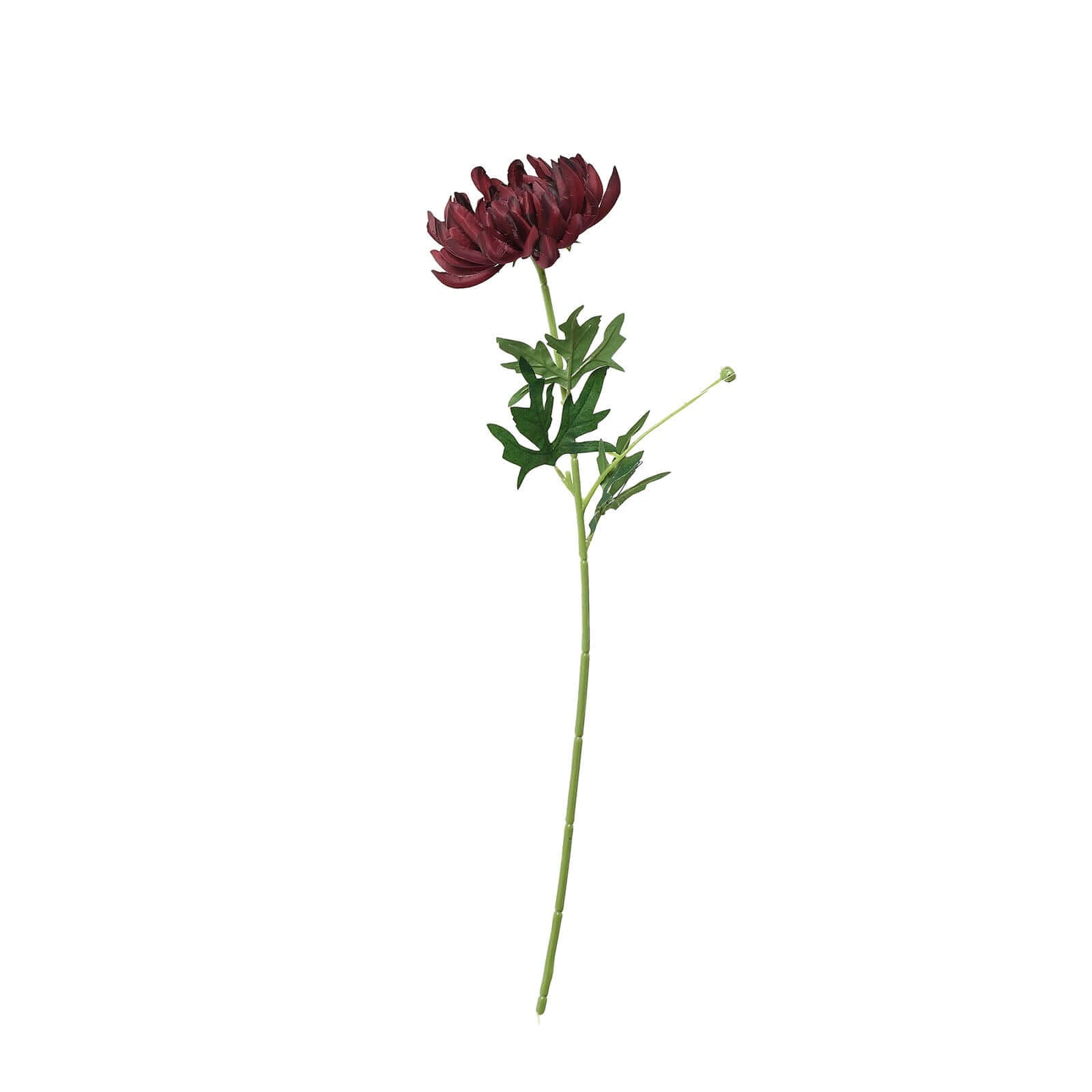 3 Stems Burgundy 27 Artificial Silk Chrysanthemum Bouquet Flowers, Large Faux Mum Branches