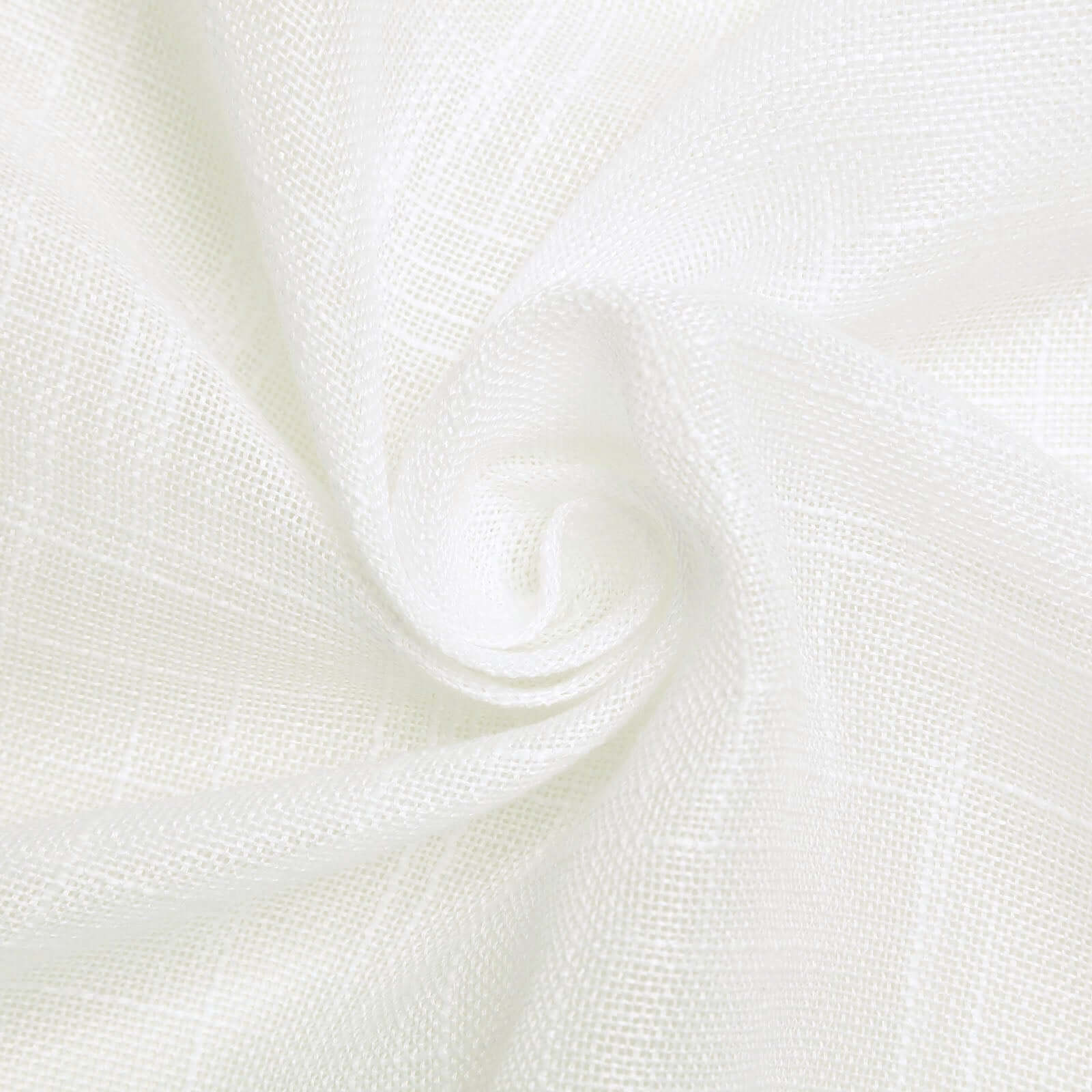 Faux Linen 120 Round Tablecloth White - Modern Slubby Texture with Wrinkle-Resistant Appeal Seamless Table Cover