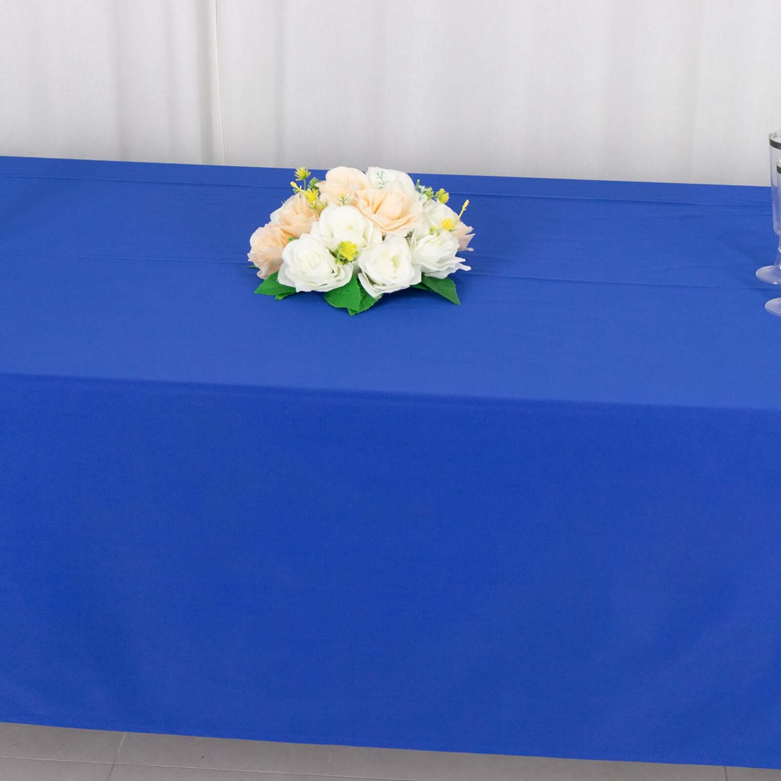 Premium Scuba Rectangular 60x102 Tablecloth Royal Blue - Wrinkle Free & Stain Resistant Table Cover