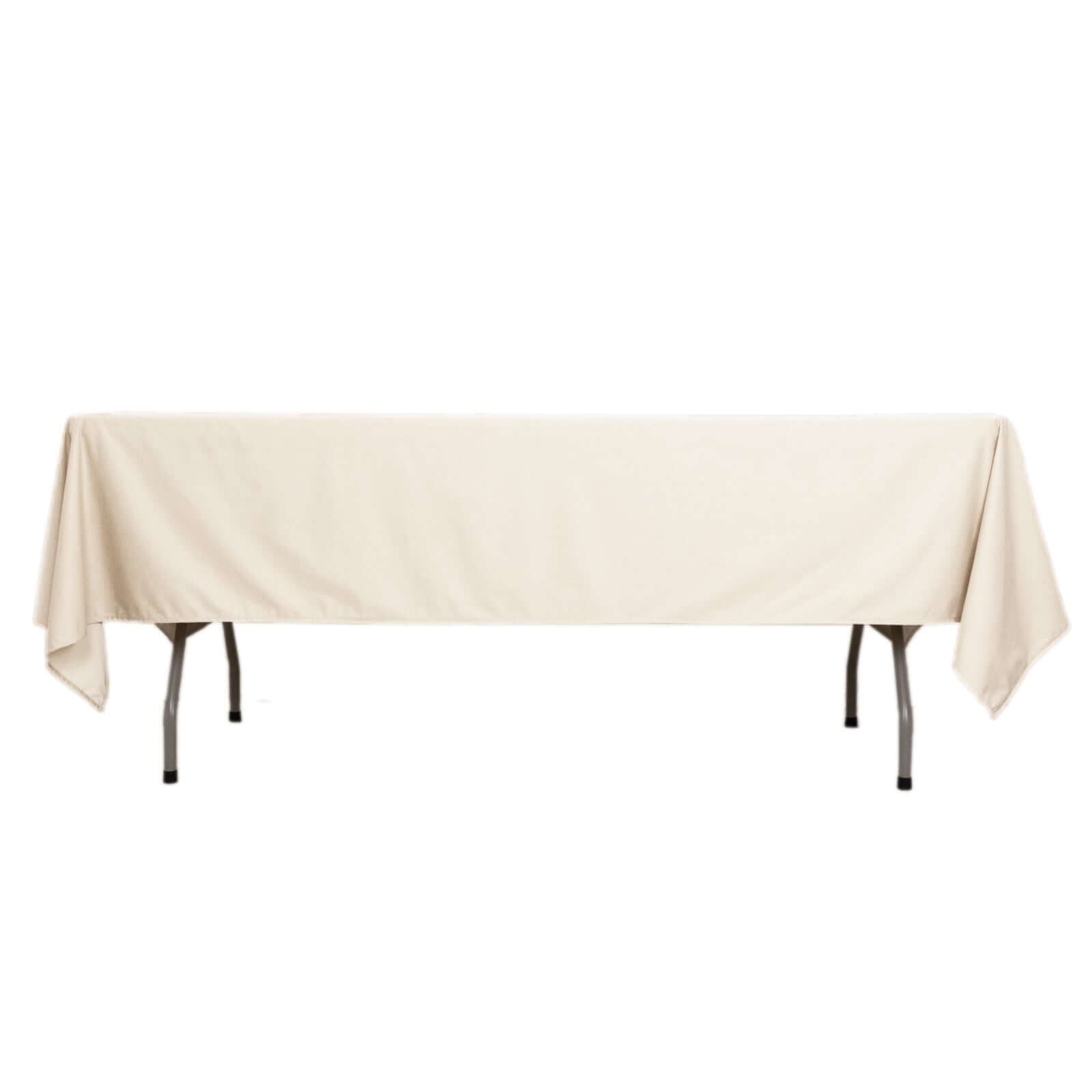 Premium Scuba Rectangular 60x102 Tablecloth Beige - Wrinkle Free & Stain Resistant Table Cover