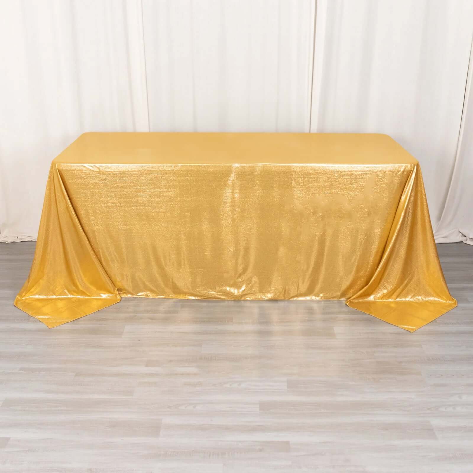 Sequin Dots Polyester 90x132 Rectangle Tablecloth Shimmering Gold - Seamless, Glittering & Wrinkle Free Table Cover for Stylish Event Decor