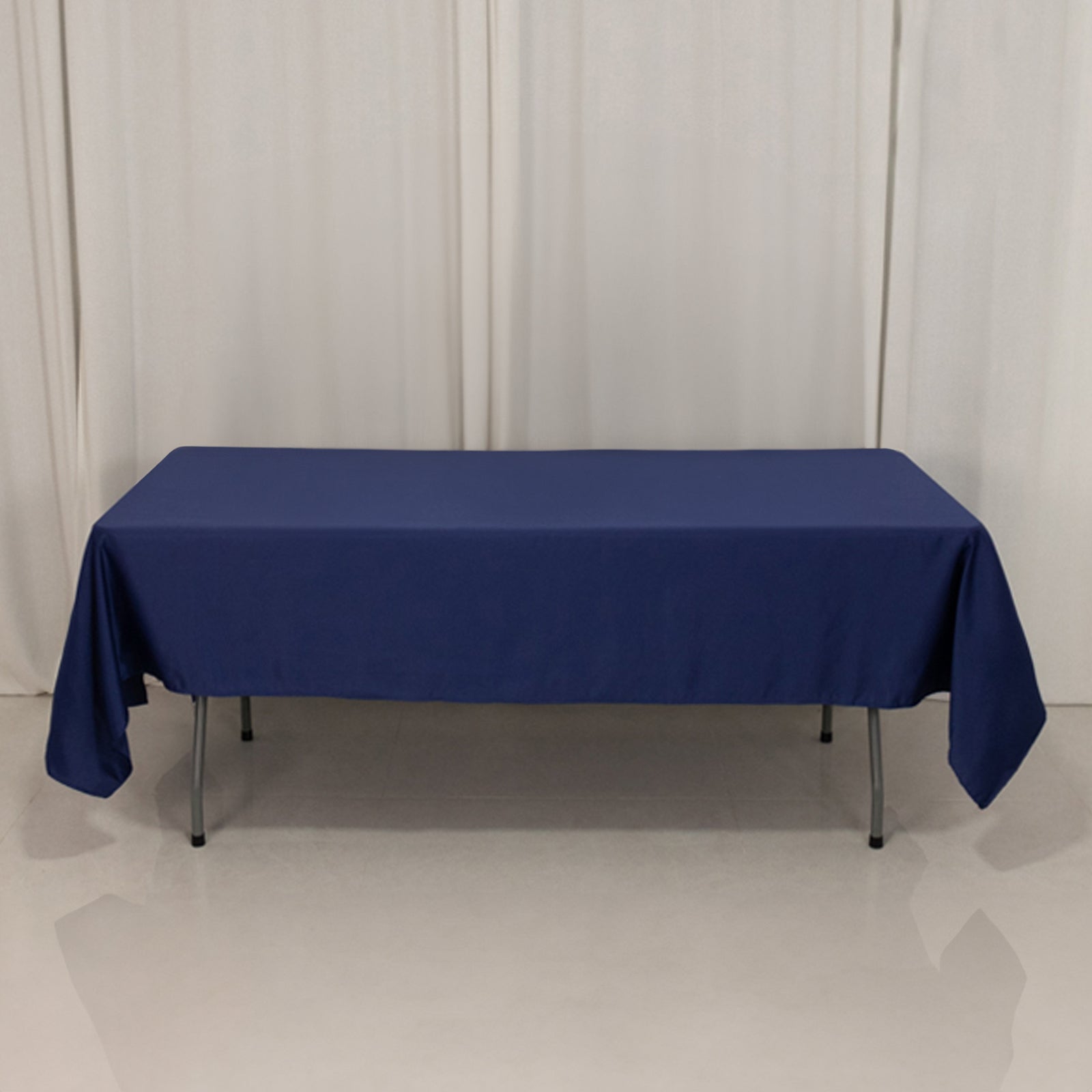 Lamour Satin 60x102 Rectangle Tablecloth Navy Blue - Durable & Silky Soft Feel Table Cover