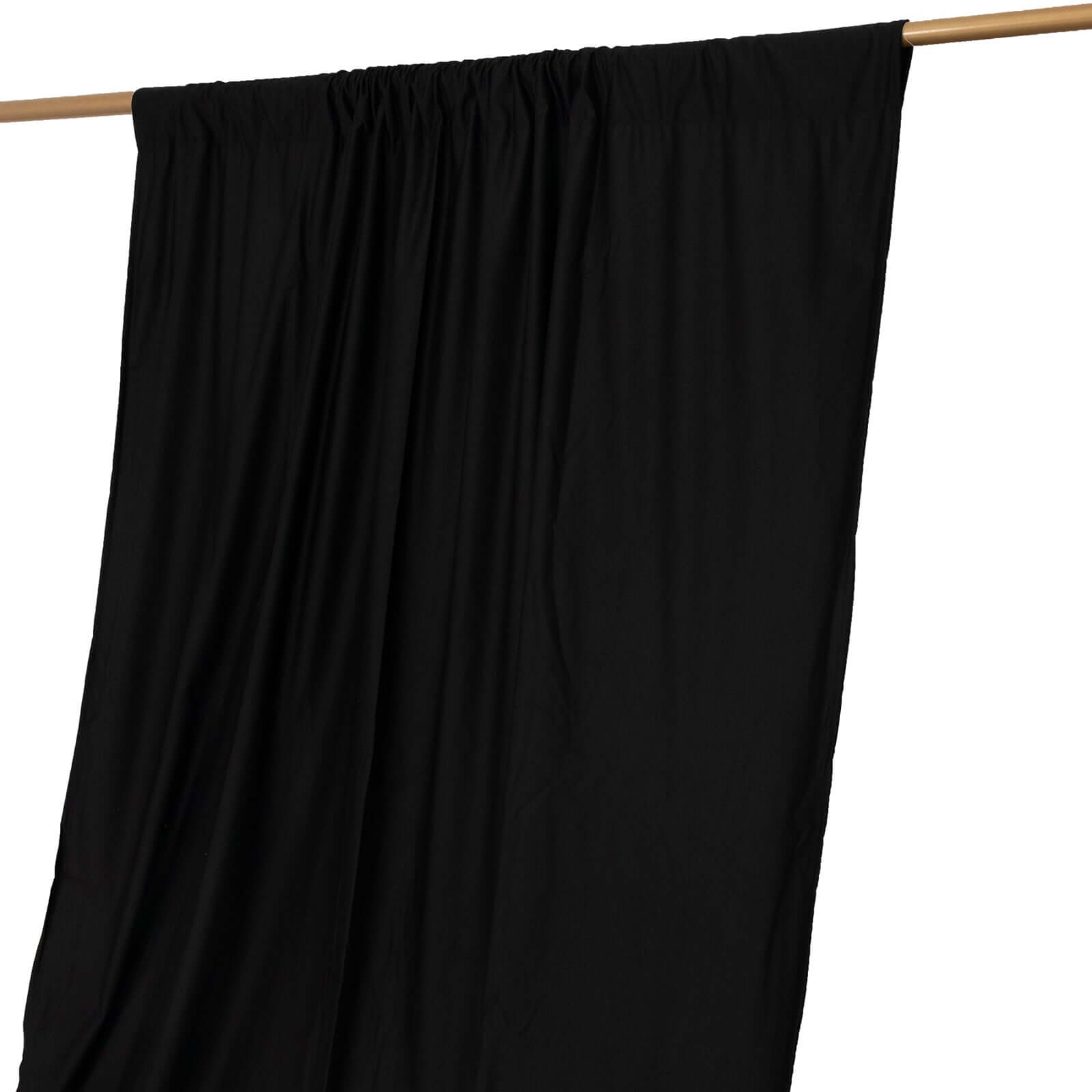 Black Scuba Polyester Event Curtain Drapes, Durable Flame Resistant Backdrop Event Panel Wrinkle Free with Rod Pockets - 5ftx14ft