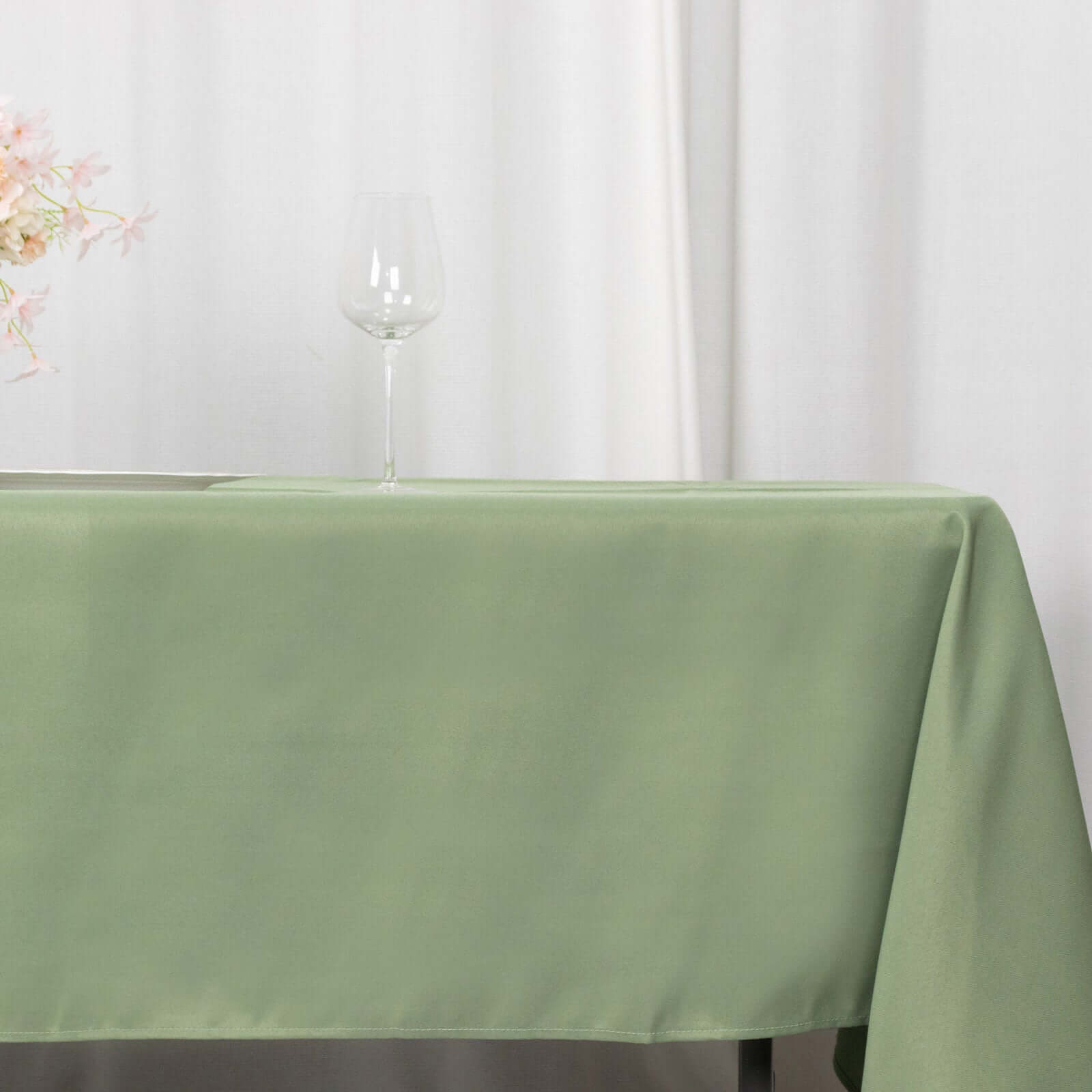 Premium Polyester 60x102 Rectangle Tablecloth Dusty Sage Green - Durable 220GSM Wrinkle-Resistant Table Cover