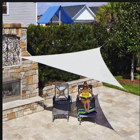 6ft Black Triangle Sun Shade Sail Canopy, Spandex Stage Backdrop