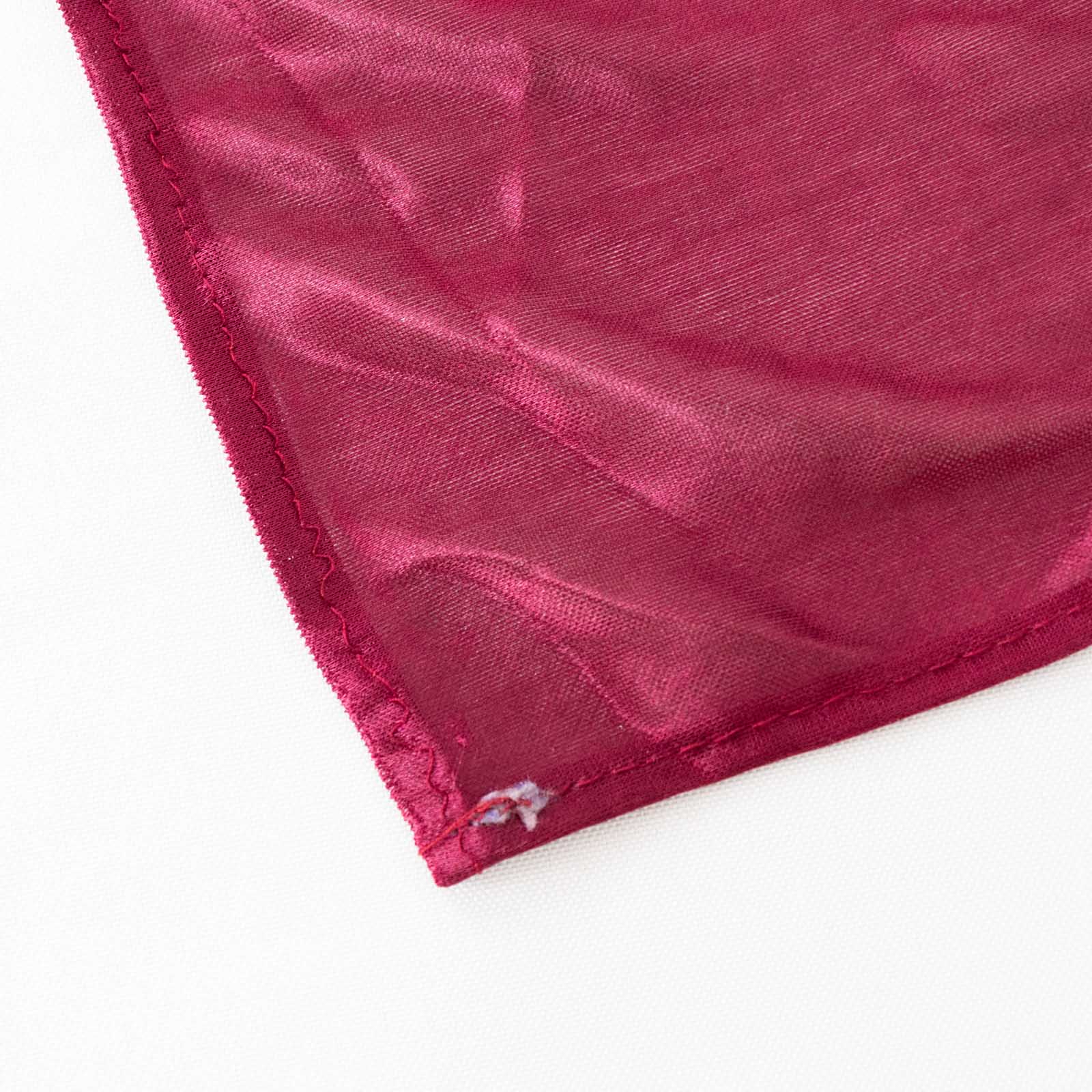 Satin 14ft Table Skirt Burgundy - Pleated Double Drape Table Cover