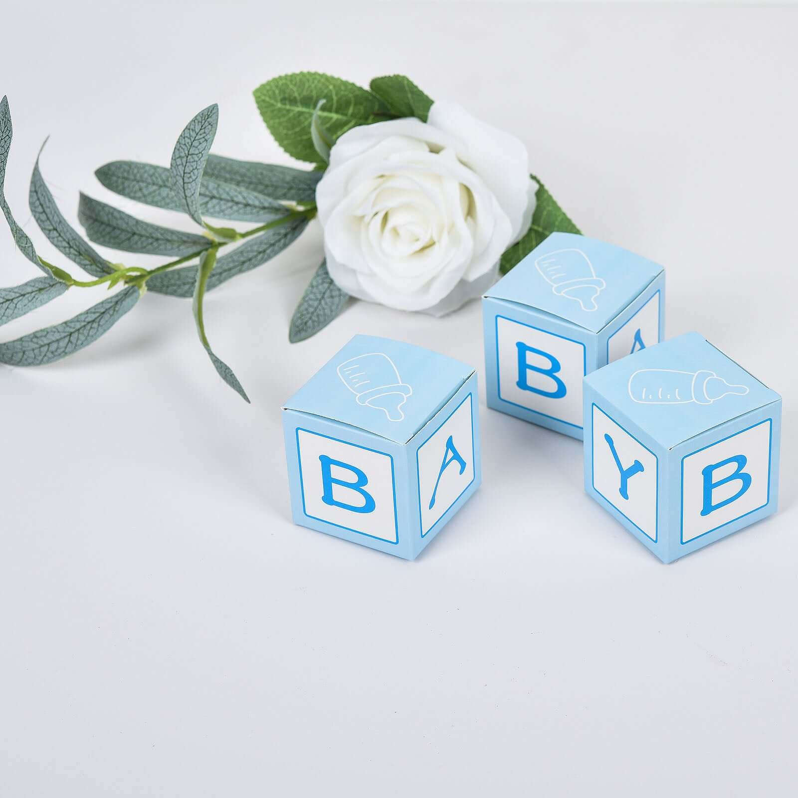 25 Pack 2 Light Blue Baby Shower Party Favor Candy Gift Boxes