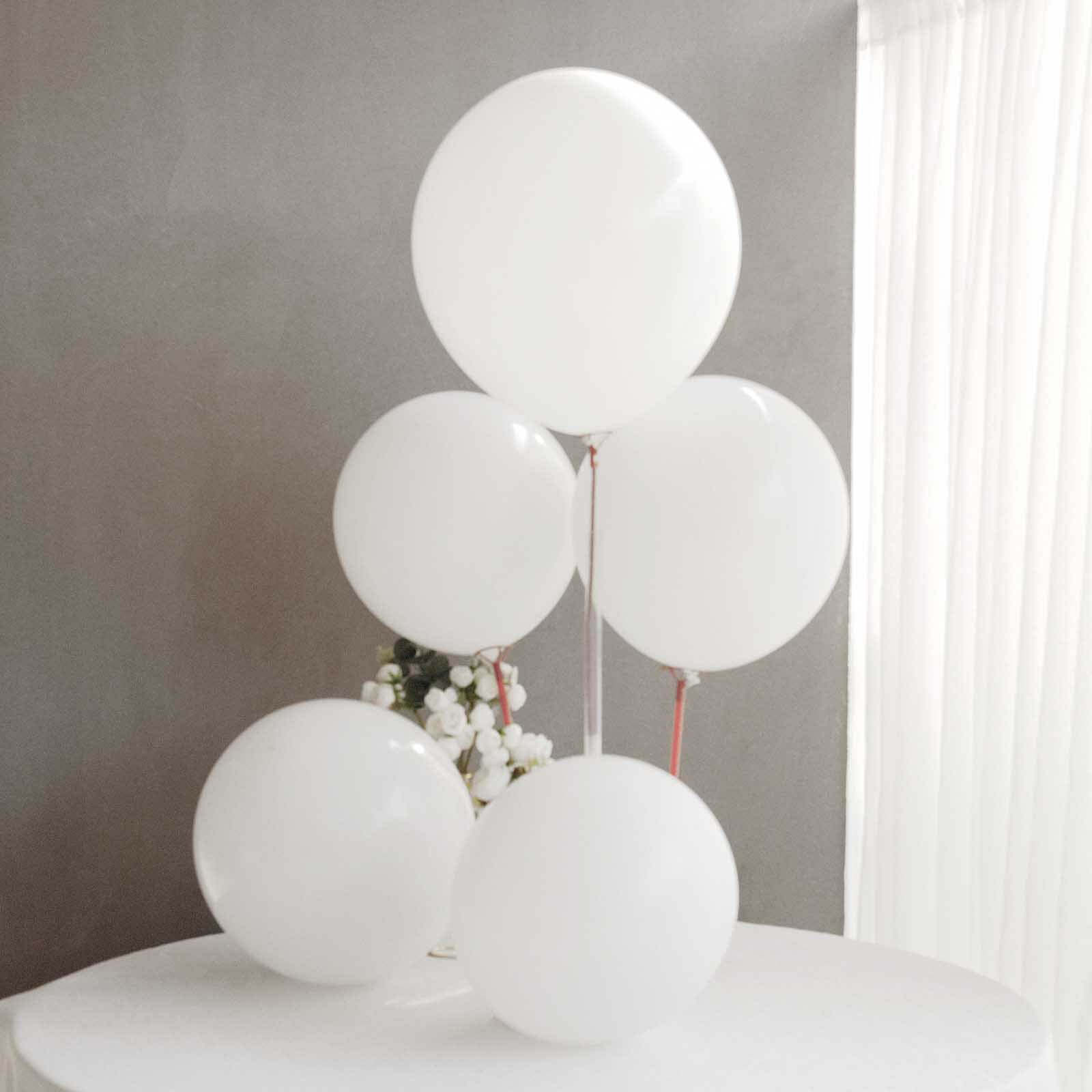 10 Pack 18 Matte Pastel White Helium or Air Latex Party Balloons