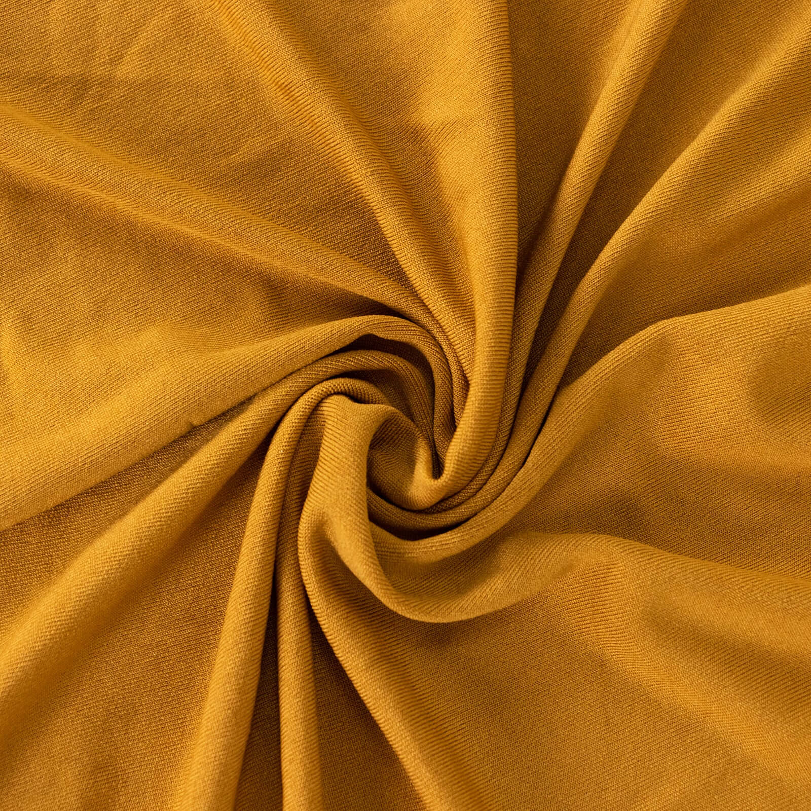 Spandex Round 6ft Table Skirt Gold with Wavy Skirt-Like Effect Stylish Table Cover for Weddings, Banquets & Trade Shows