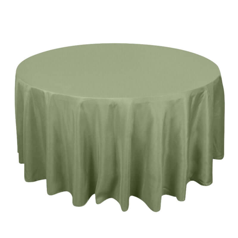 Premium Polyester 120 Round Tablecloth Dusty Sage Green - Seamless 220GSM Wrinkle-Resistant Table Cover