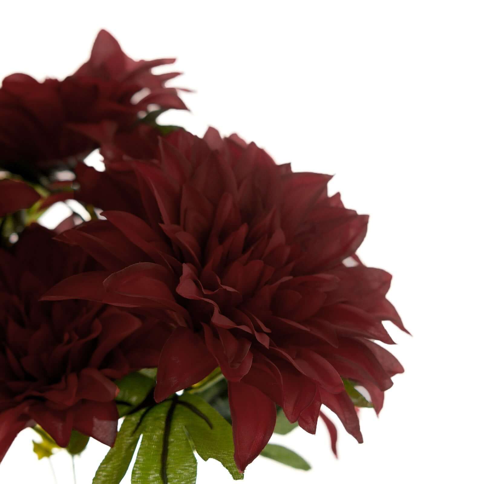 2 Bouquets 20 Burgundy Artificial Silk Dahlia Flower Spray Bushes