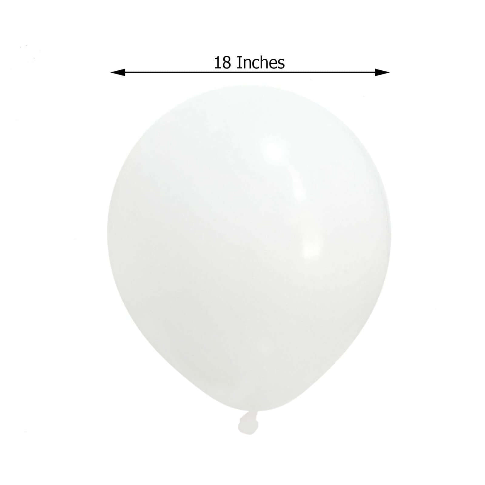 10 Pack 18 Matte Pastel White Helium or Air Latex Party Balloons