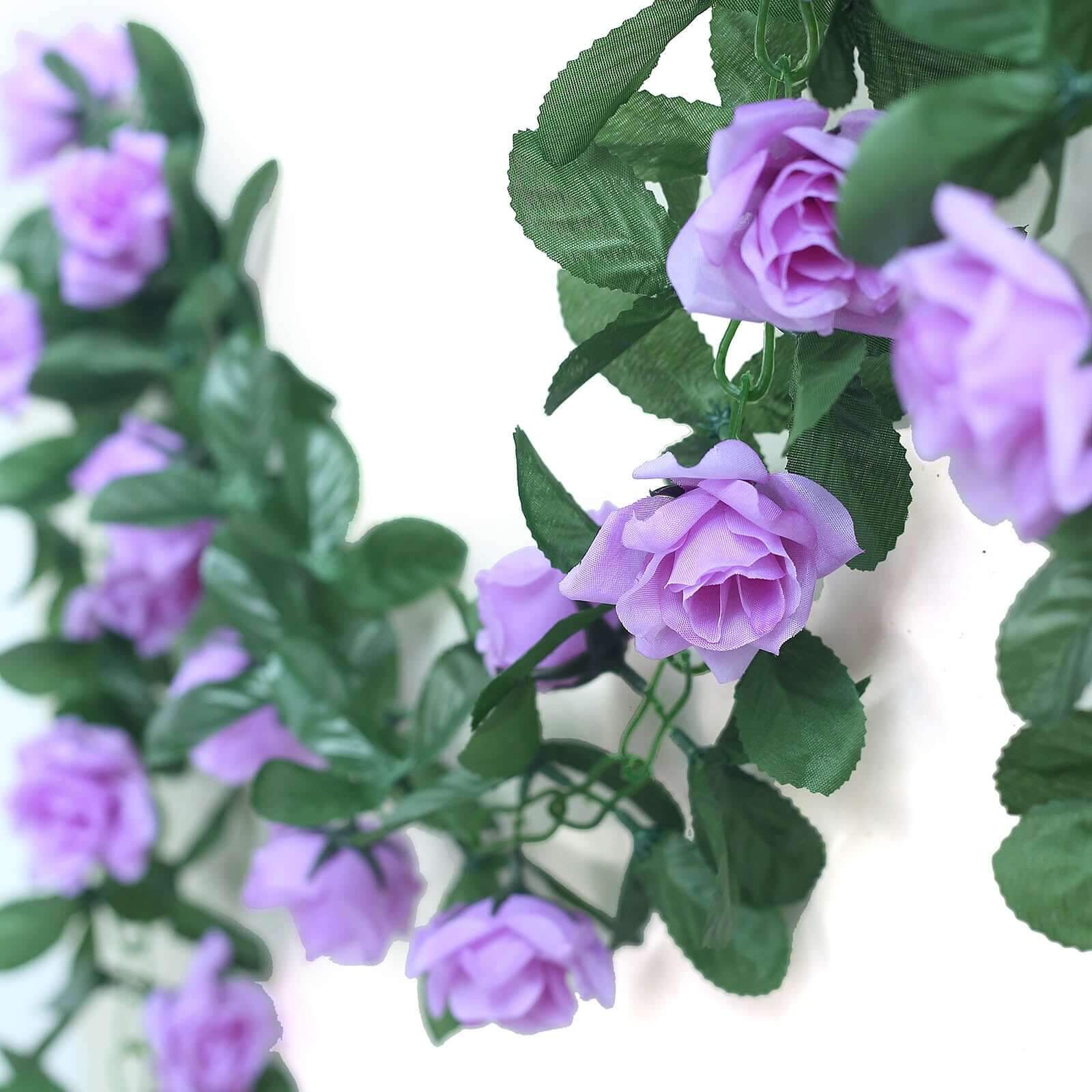 6ft Lavender Lilac Artificial Silk Rose Garland UV Protected Flower Chain