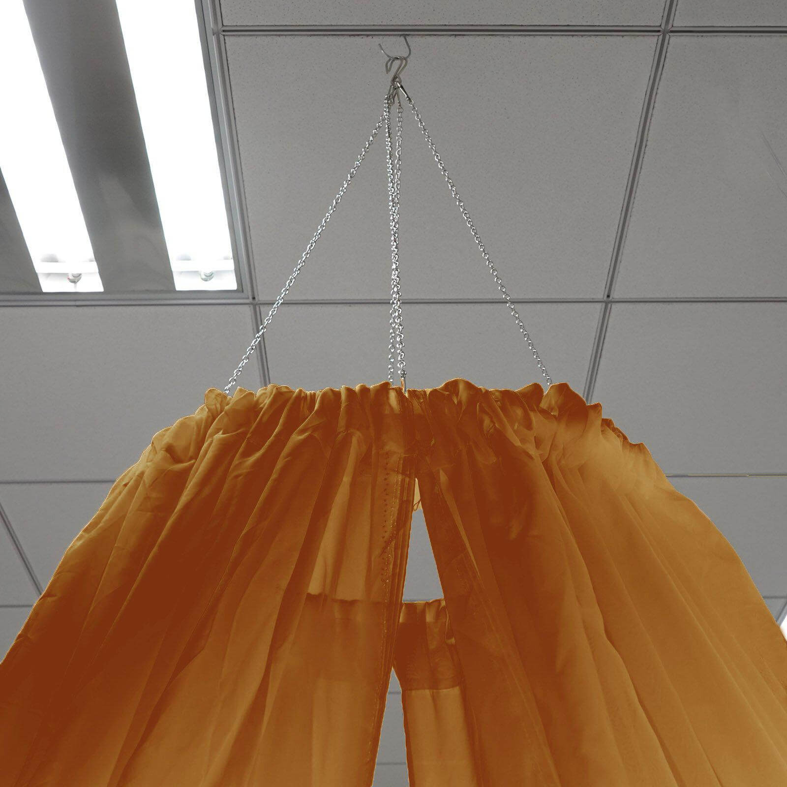 10ftx30ft Gold Sheer Ceiling Drape Curtain Panels Durable Flame Resistant Fabric