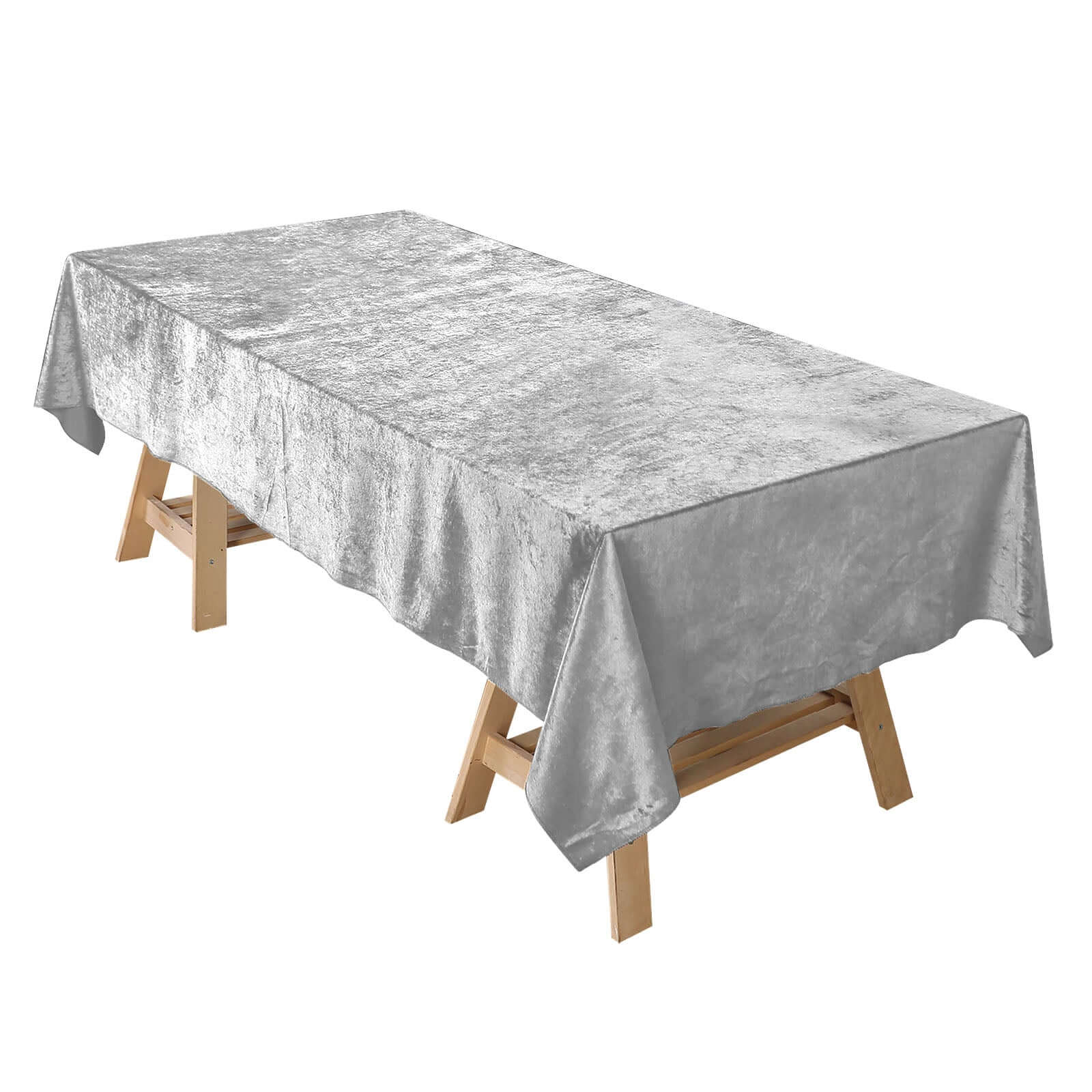 Premium Velvet 60x102 Rectangle Tablecloth Silver - Reusable & Soft Table Cover