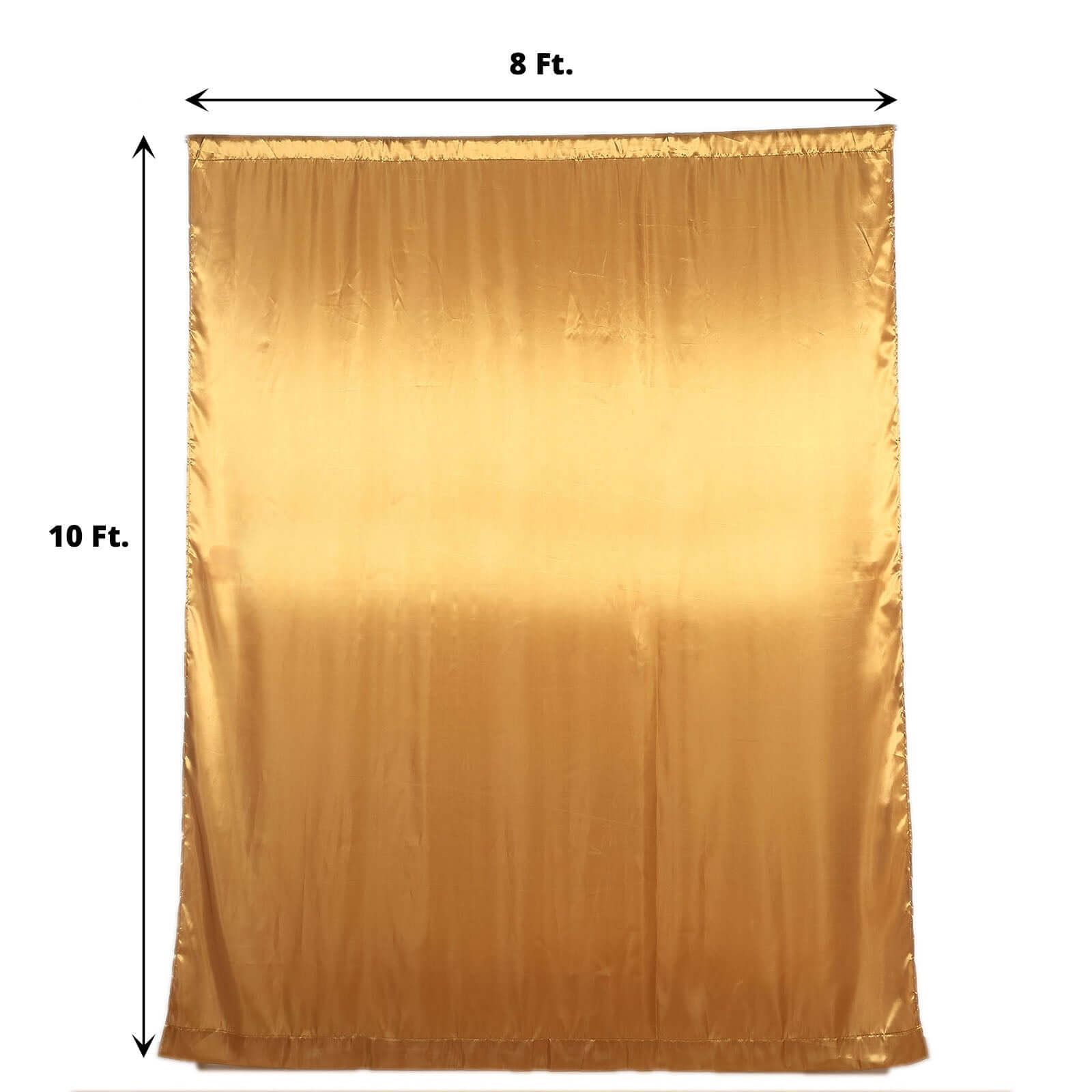 8ftx10ft Gold Satin Event Curtain Drapes, Backdrop Event Panel