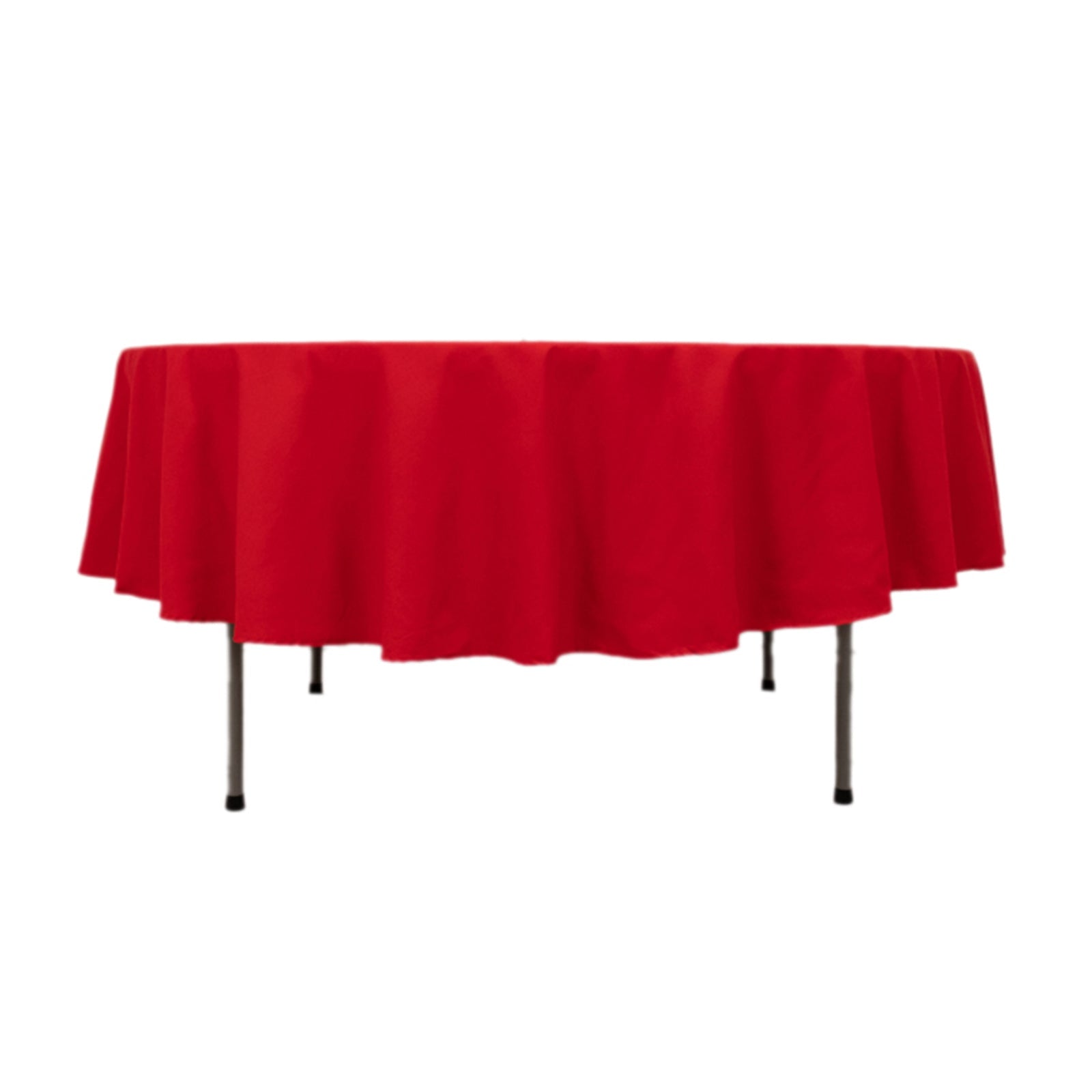 Cotton Blend 90 Round Tablecloth Red - Wrinkle-Resistant Table Cover