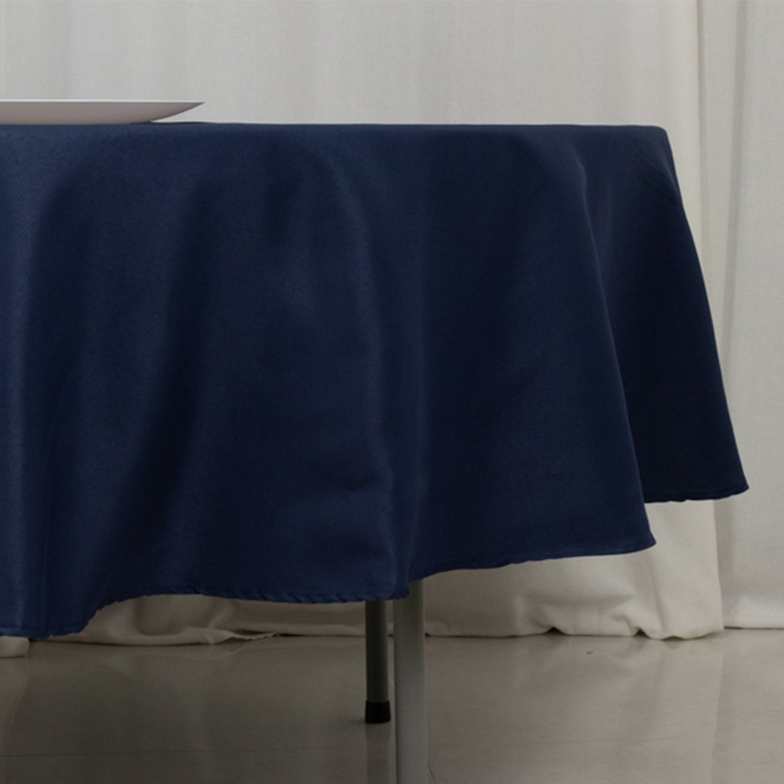Fire Retardant Premium Polyester 90 Round Tablecloth Navy Blue - High-Performance Table Cover