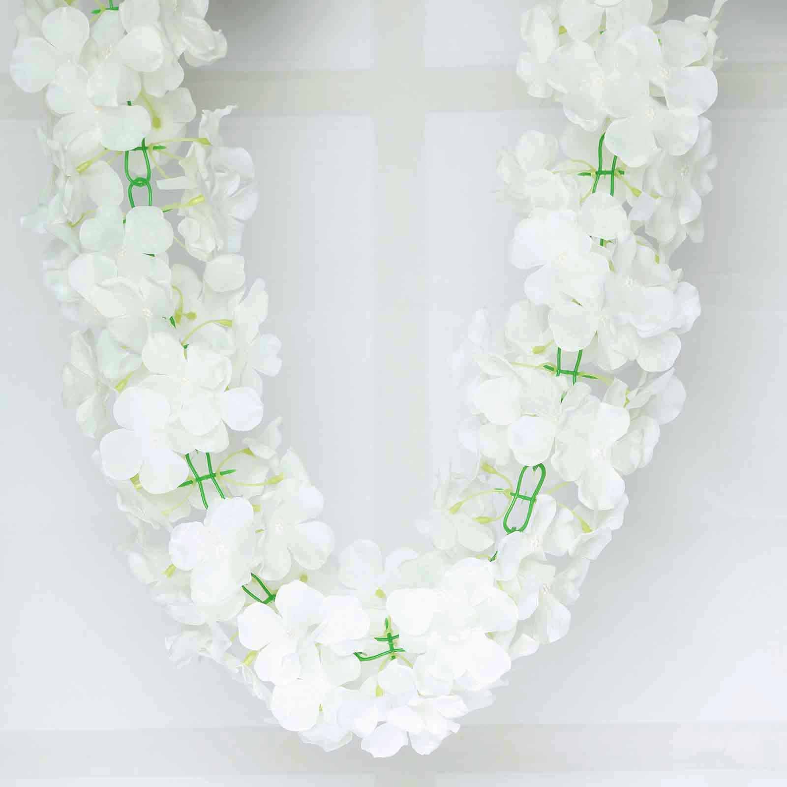 7ft Cream Artificial Silk Hydrangea Hanging Flower Garland Vine