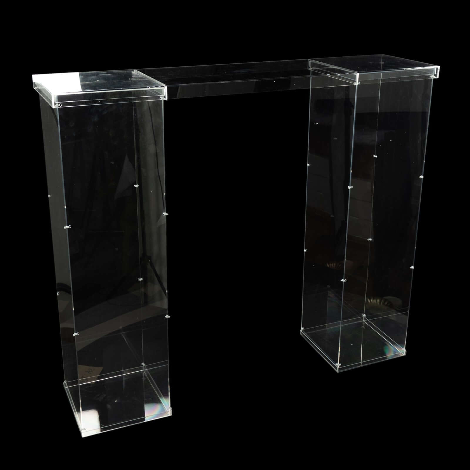 Acrylic Table Top Bridge Connector Rectangular Plate 46x12 Clear - Durable Design for Pedestal Stands