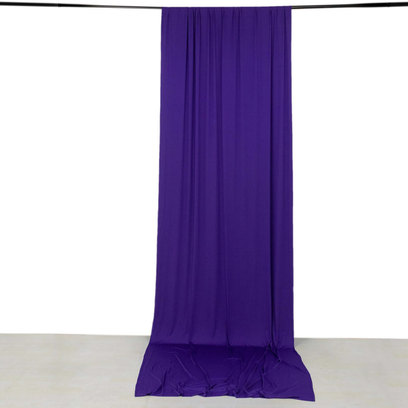 Purple 4-Way Stretch Spandex Event Curtain Drapes, Wrinkle Free Backdrop Event Panel with Rod Pockets - 5ftx14ft