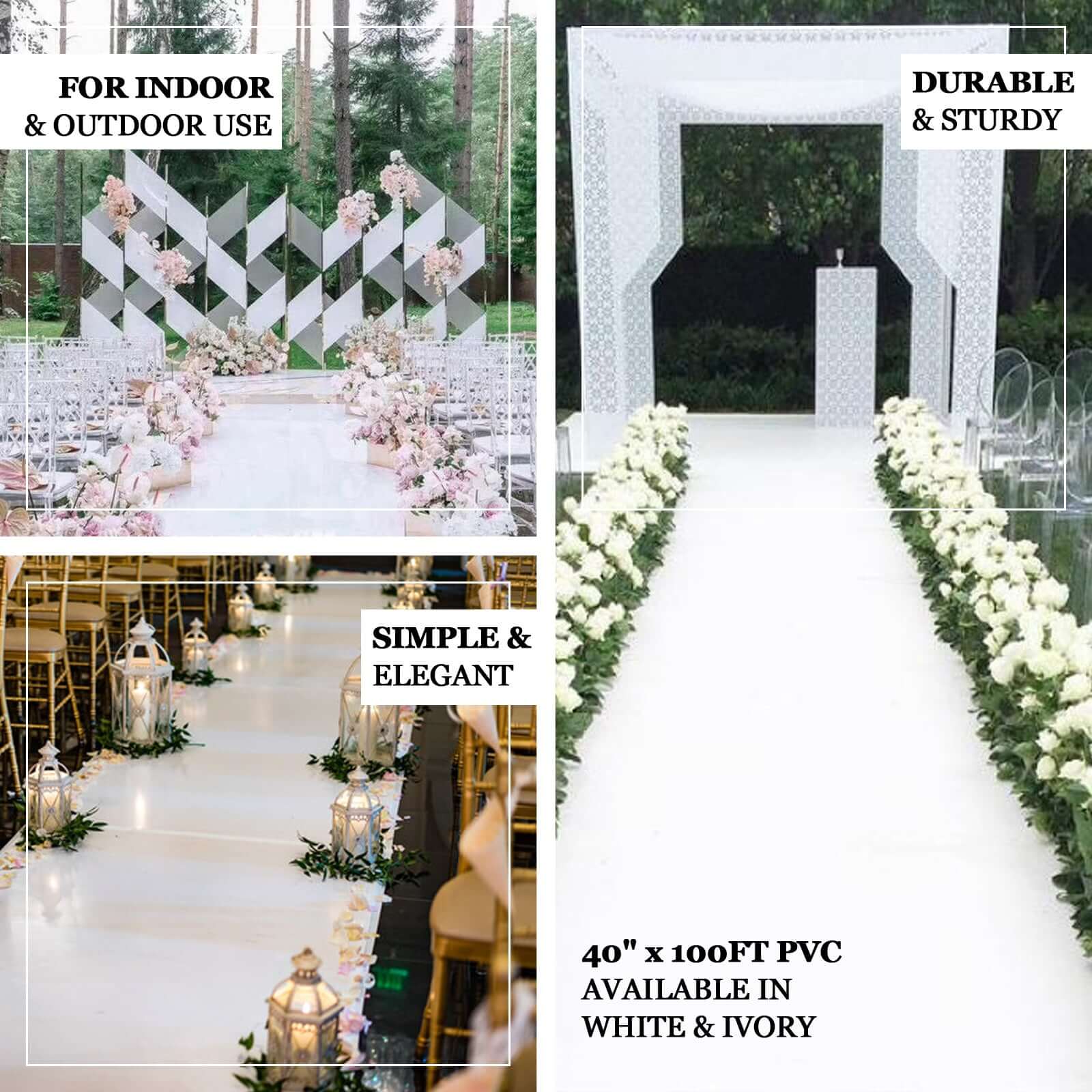 40x100ft Ivory PVC Aisle Runner