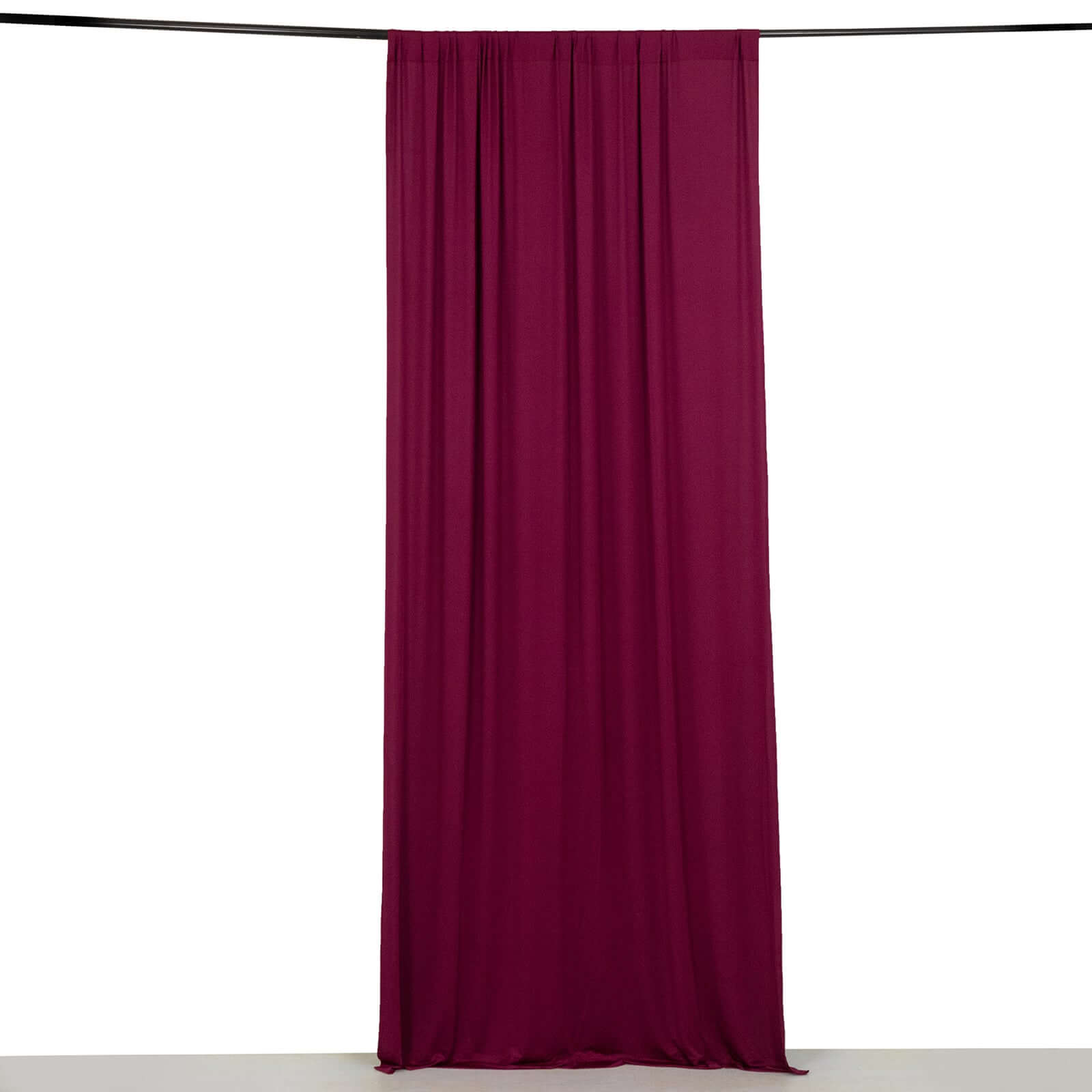 Burgundy 4-Way Stretch Spandex Event Curtain Drapes, Wrinkle Free Backdrop Event Panel with Rod Pockets - 5ftx10ft