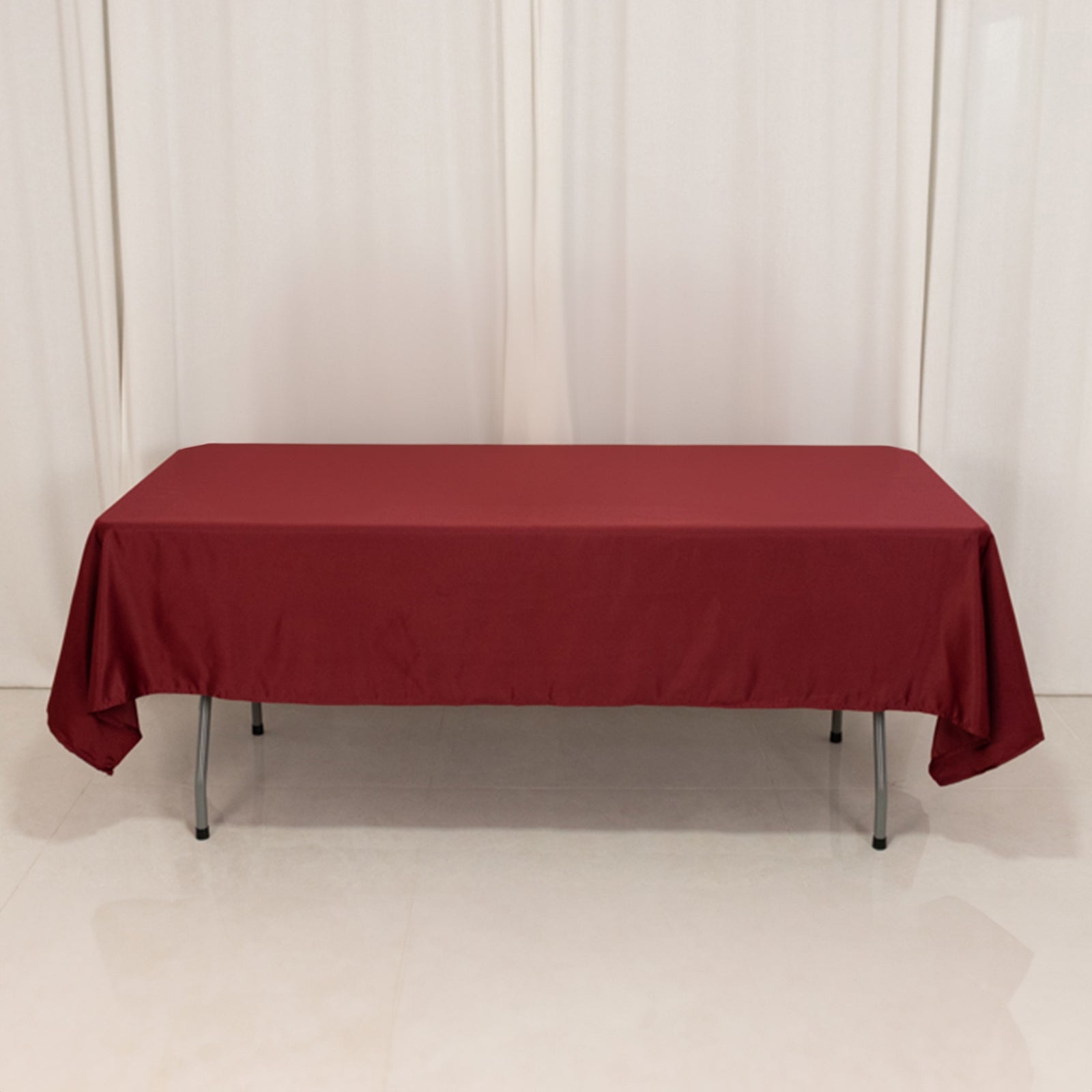 Lamour Satin 60x102 Rectangle Tablecloth Burgundy - Durable & Silky Soft Feel Table Cover