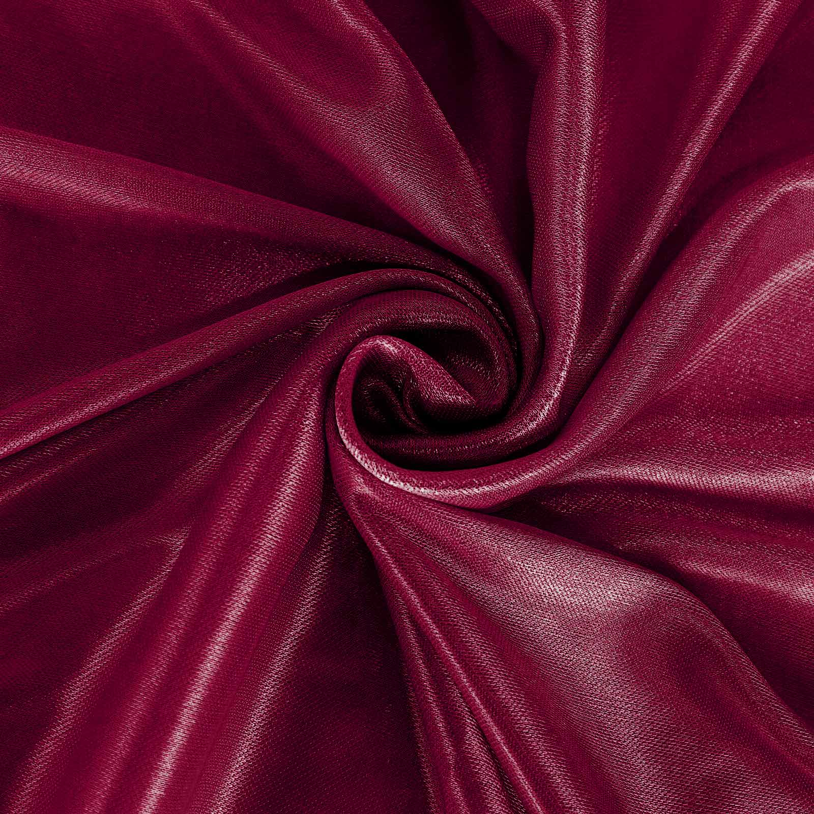 Satin 14ft Table Skirt Burgundy - Pleated Double Drape Table Cover