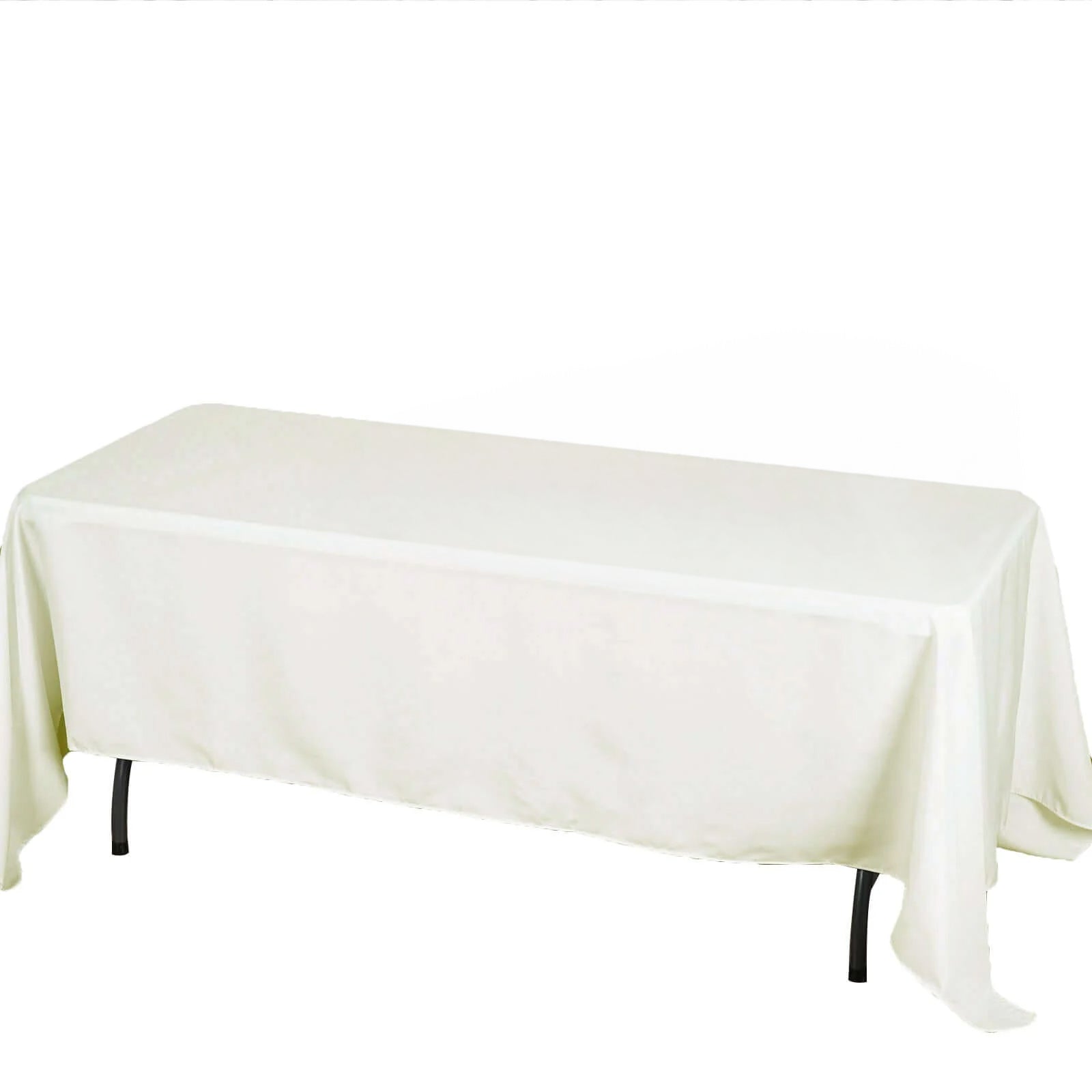 Fire Retardant Premium Polyester 72x120 Rectangular Tablecloth Ivory - High-Performance Table Cover