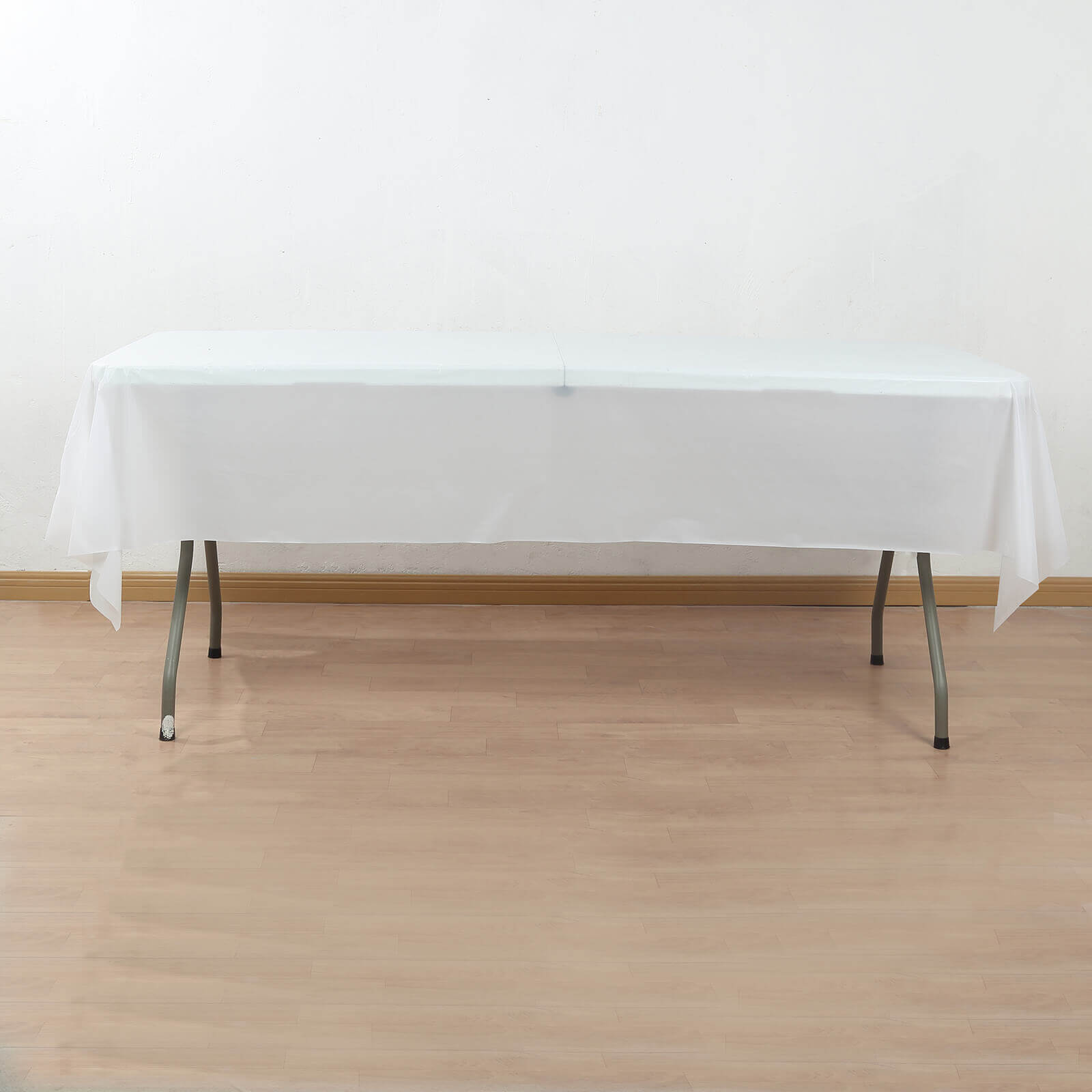 Plastic Table Cover Roll White with Slide Cutter - Customizable Disposable Tablecloth Roll 54x300ft