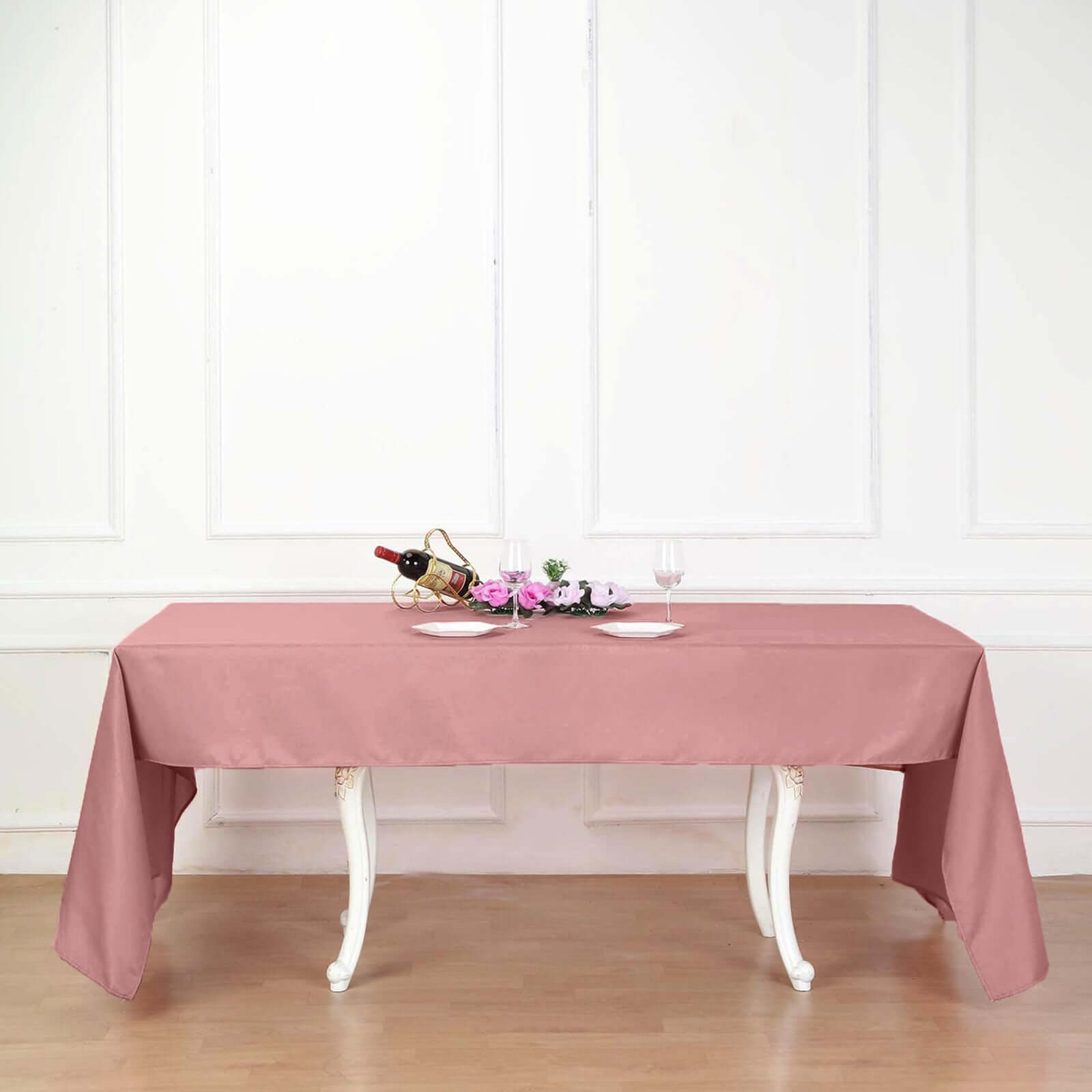 Polyester 60x102 Rectangle Tablecloth Dusty Rose - Durable and Stylish Table Cover