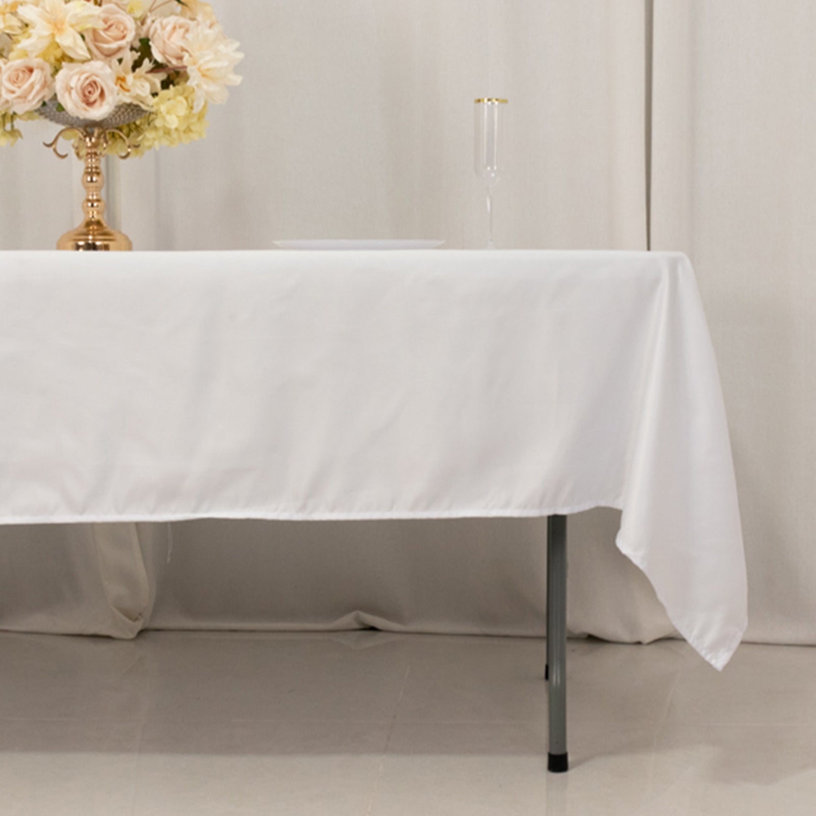 Lamour Satin 60x102 Rectangle Tablecloth White - Durable & Silky Soft Feel Table Cover for Weddings & Banquets