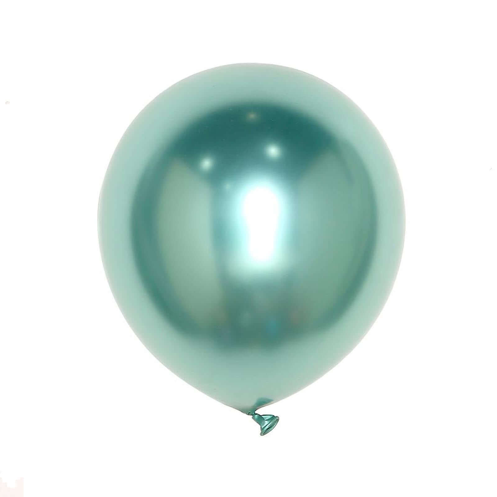 25 Pack 12 Metallic Chrome Green Latex Helium or Air Party Balloons