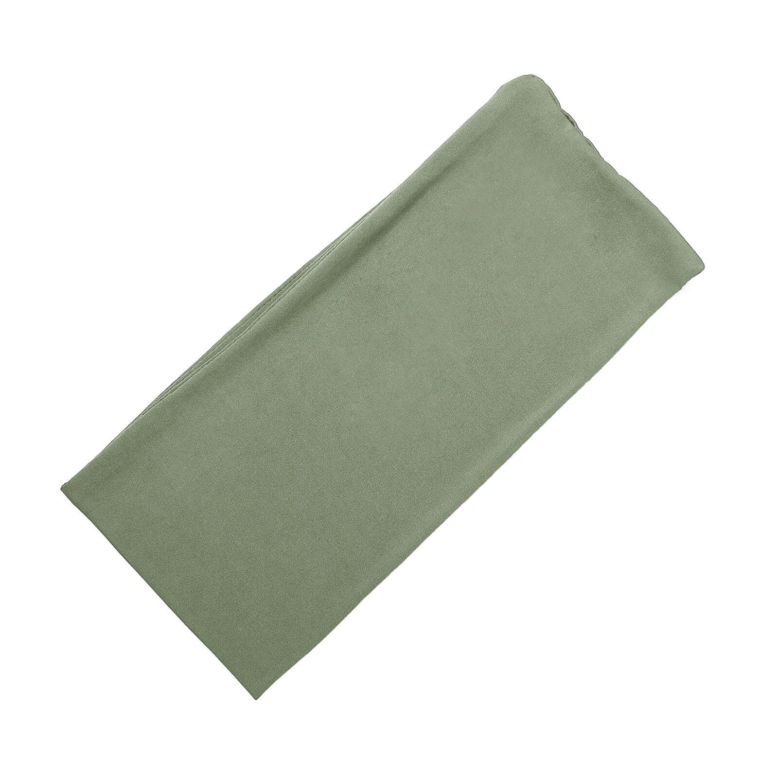 5 Pack Stretch Spandex Chair Sashes Dusty Sage Green - Fitted Finish Two Ply Heavy Duty Chair Bands 5x12