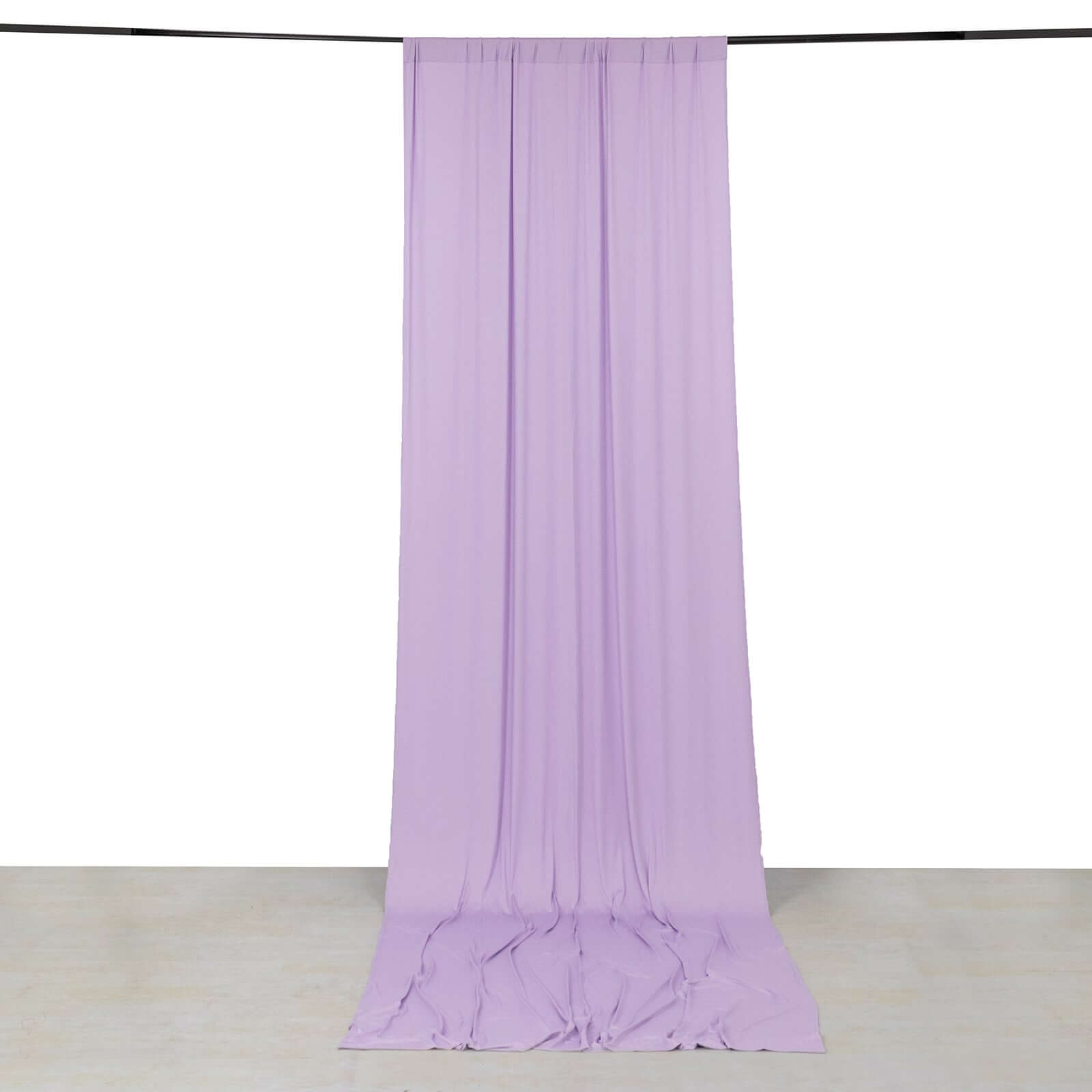 Lavender Lilac 4-Way Stretch Spandex Event Curtain Drapes, Wrinkle Free Backdrop Event Panel with Rod Pockets - 5ftx14ft