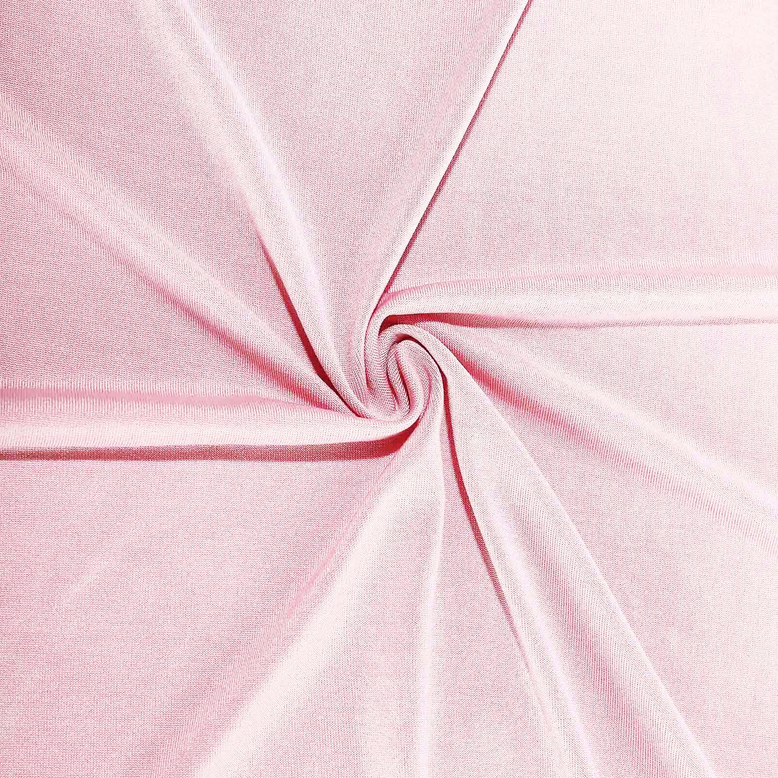 Pink 4-Way Stretch Spandex Event Curtain Drapes, Wrinkle Free Backdrop Event Panel with Rod Pockets - 5ftx10ft