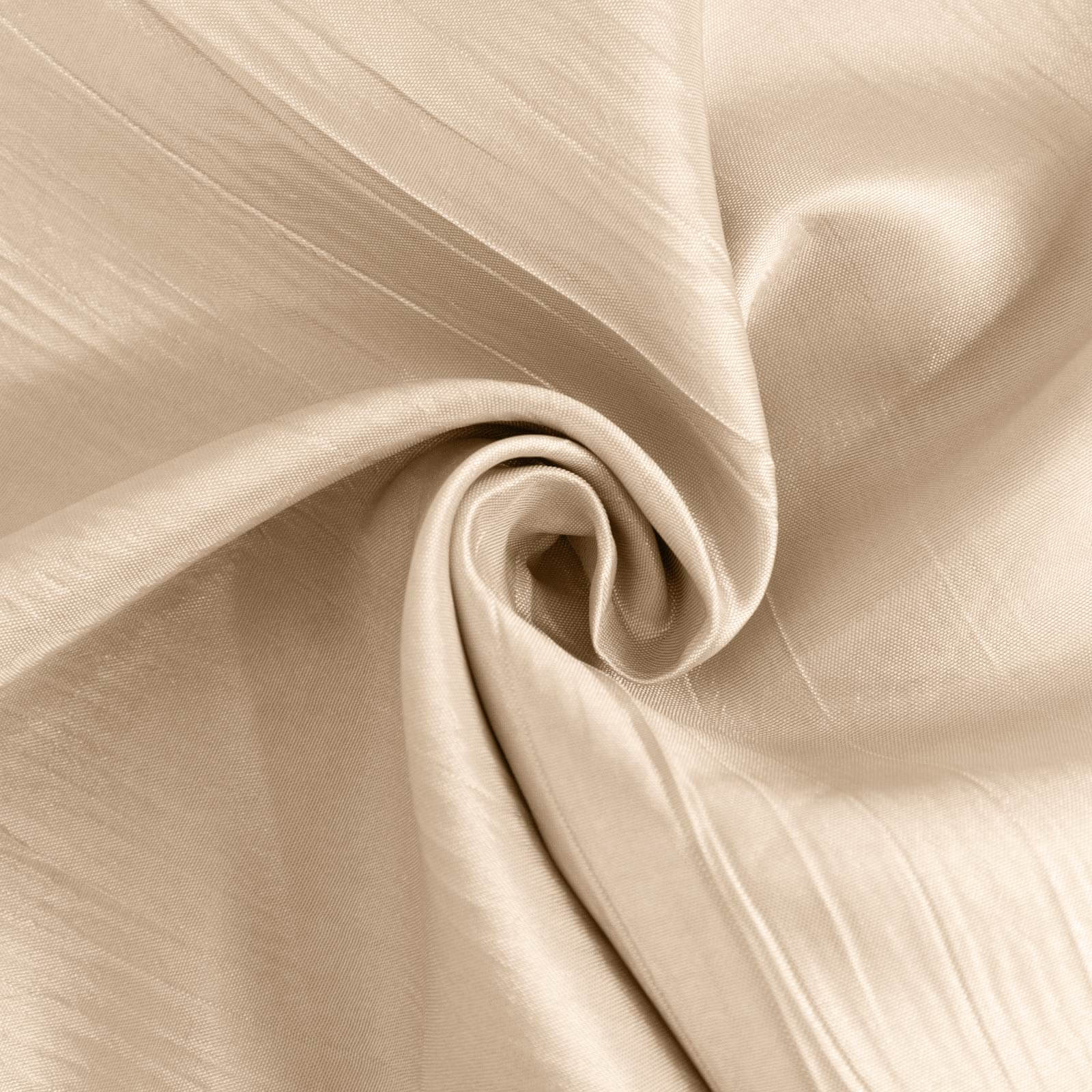 Crinkle Crushed Taffeta Chair Cover for Banquet Chairs Beige - Reusable Slipcover