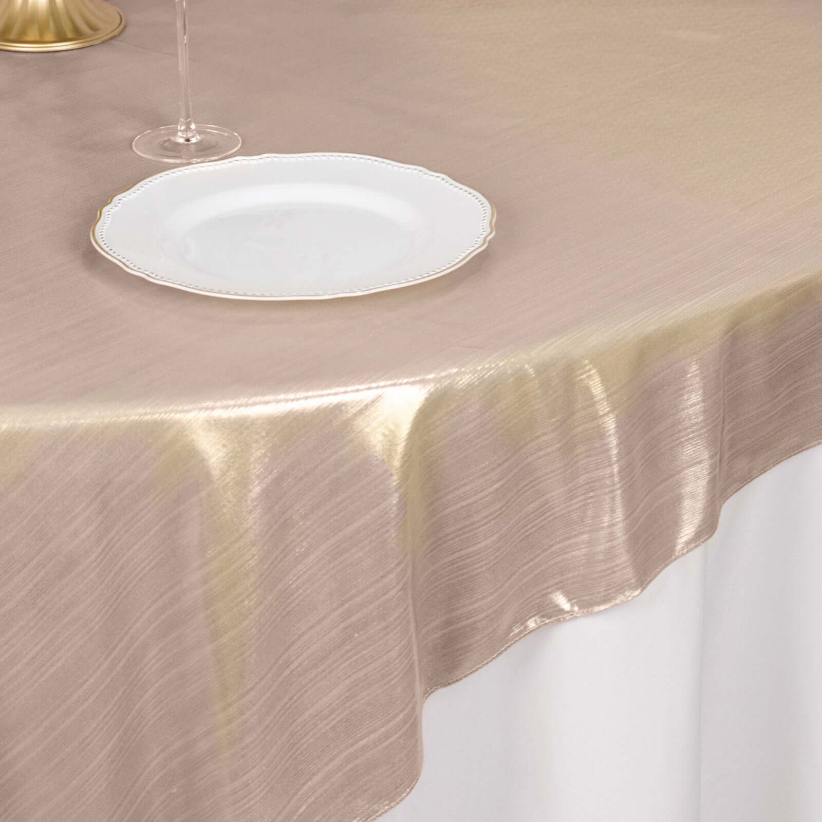 Polyester 72x72 Table Overlay Square Tablecloth Blush - Sequin Dots Wrinkle-Free Table Cover