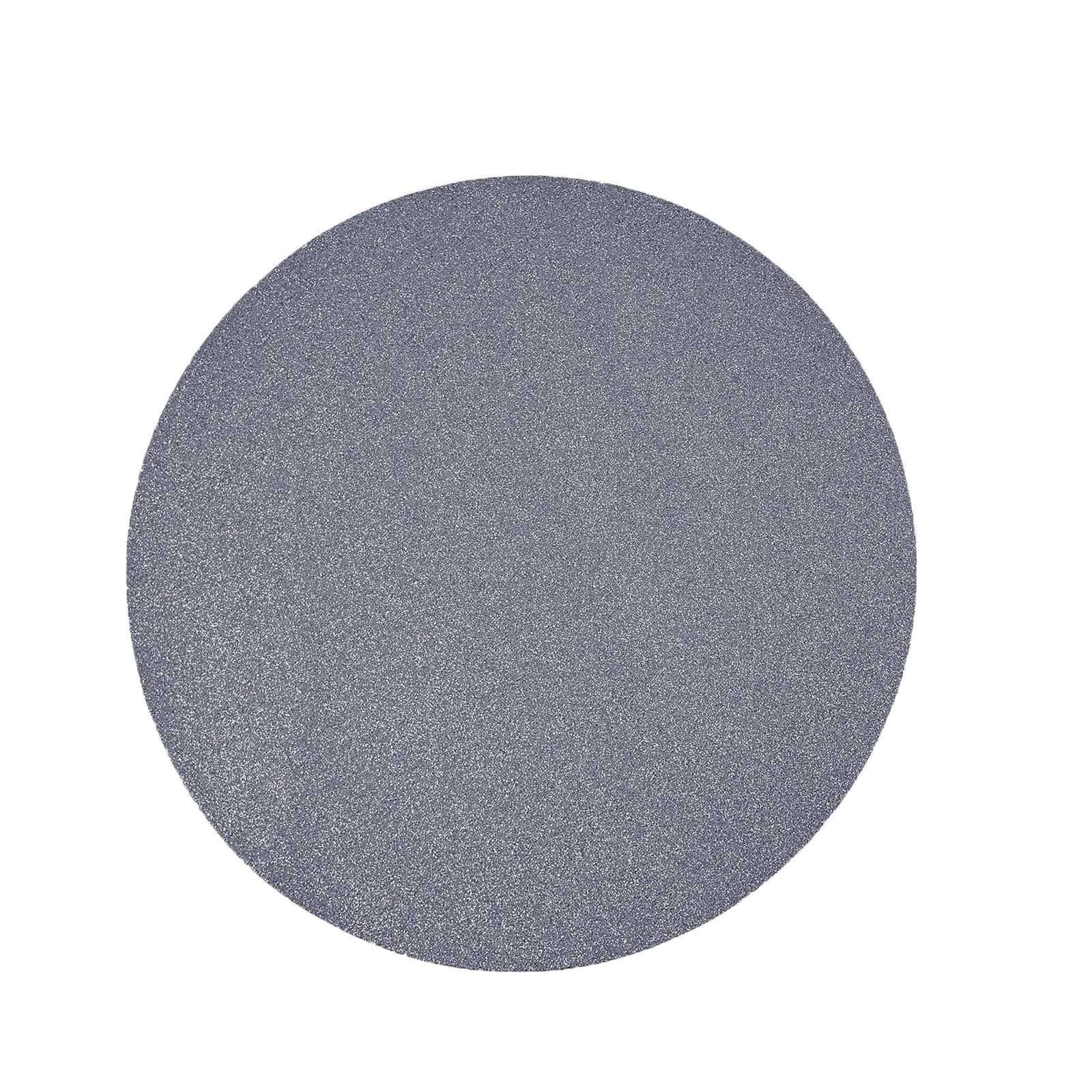 6-Pack Placemats Glitter Design Charcoal Gray Sparkle Round - Non-Slip Decorative Dining Table Mats 13